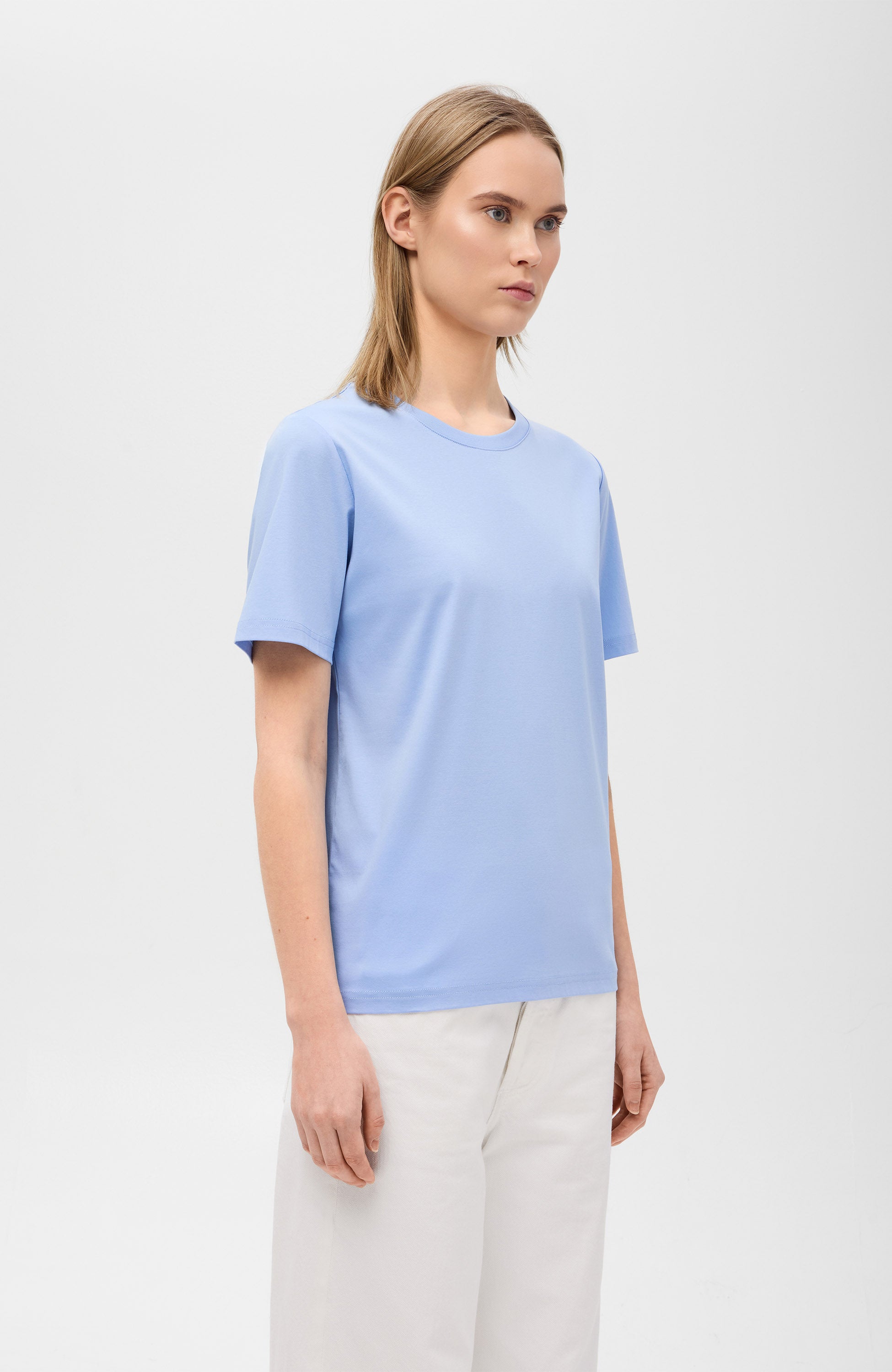 Tiger of sweden Blue T-shirt z bawełny merceryzowanej deiro image 3