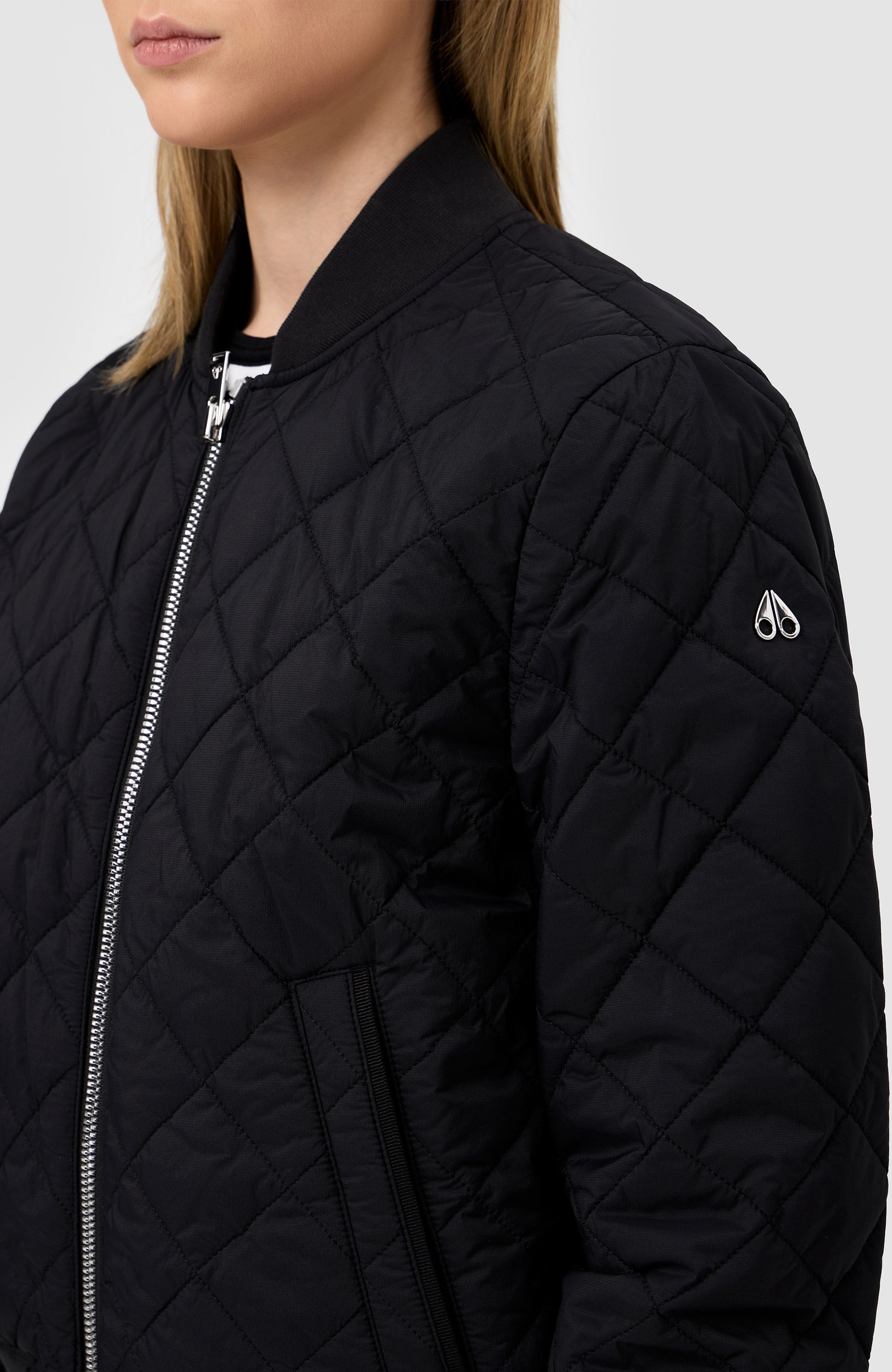 Moose knuckles Black Quilted bomber jacket toussaint image 6