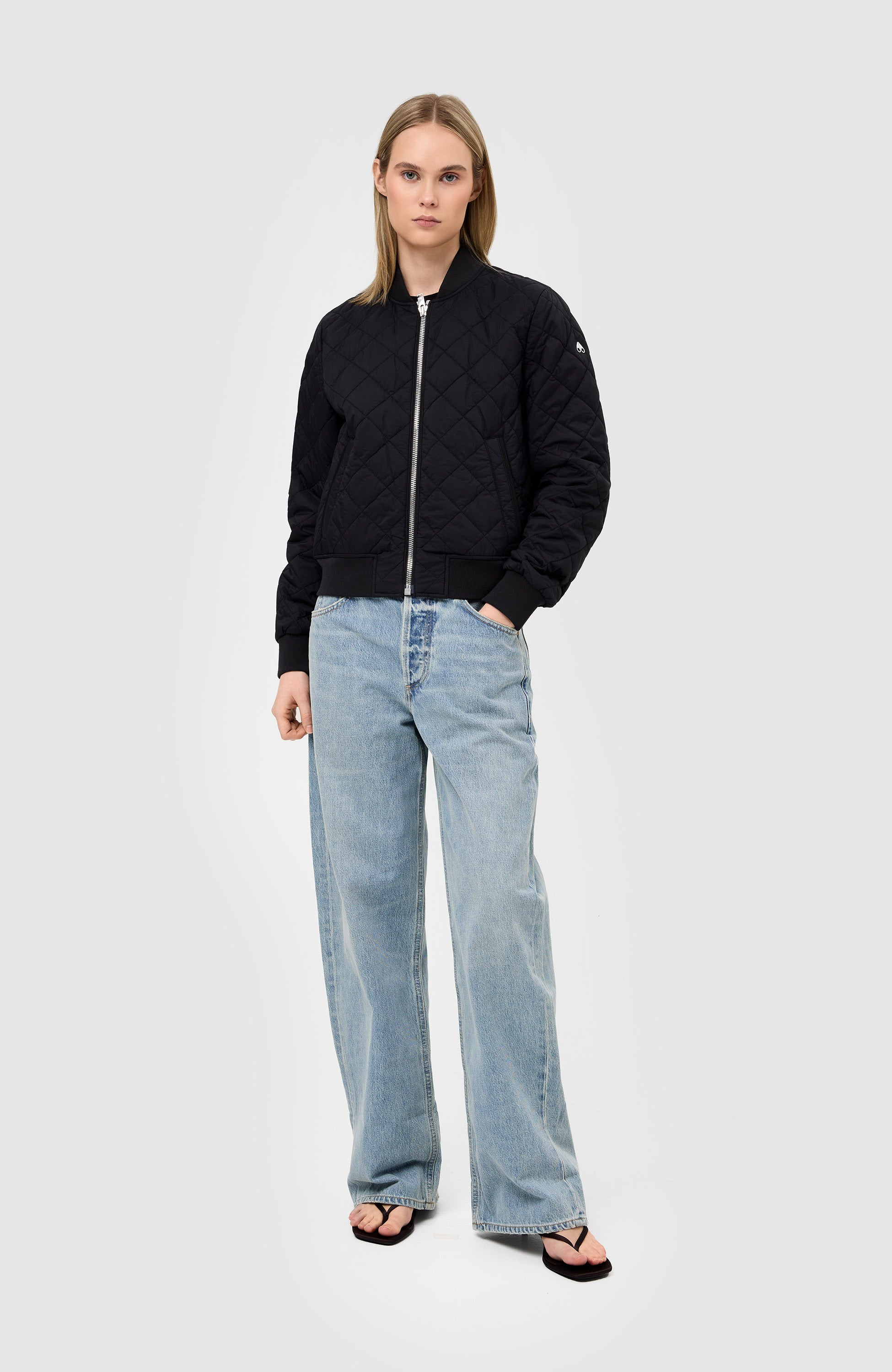 Moose knuckles Black Quilted bomber jacket toussaint image 9