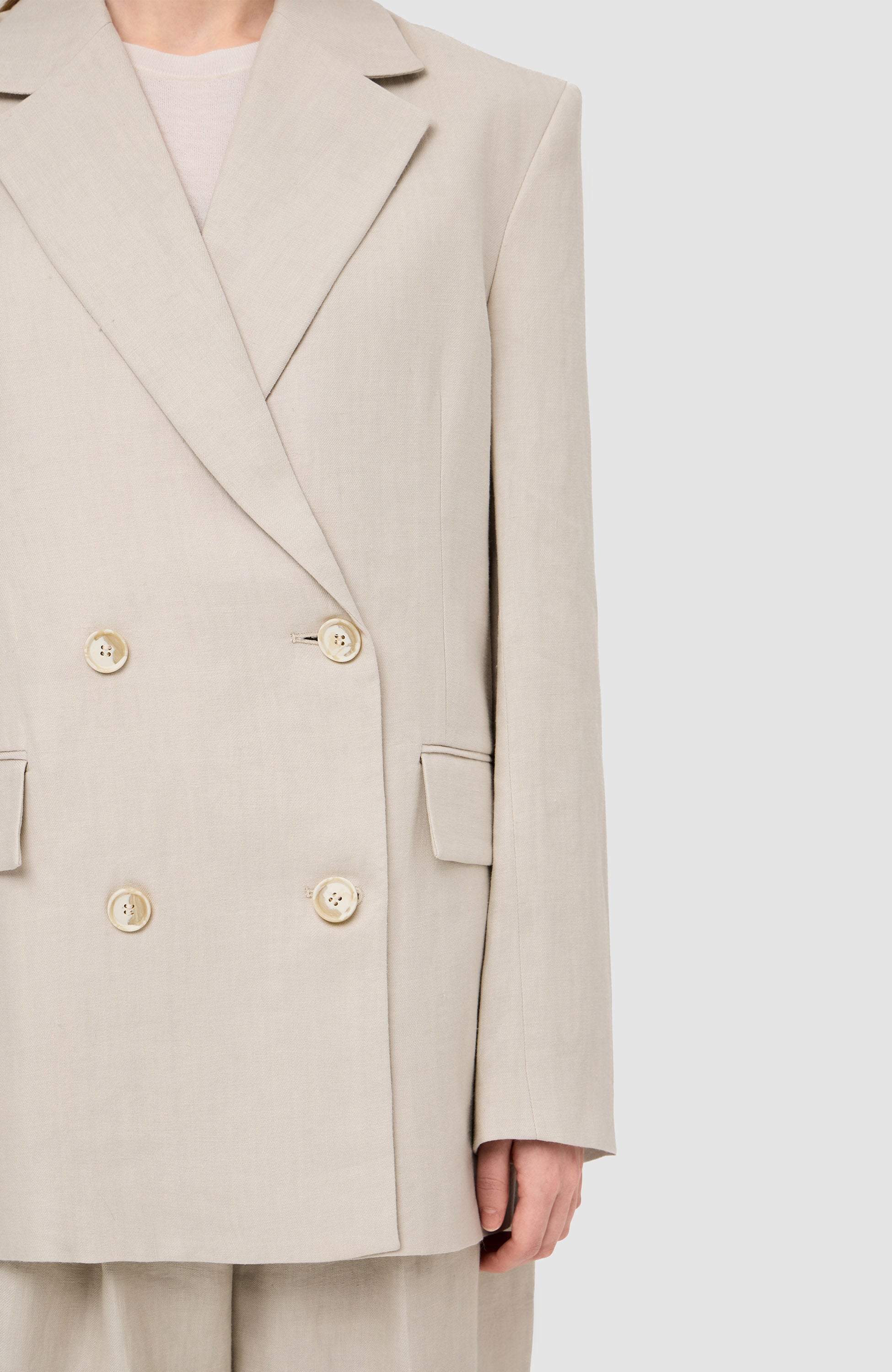 House of dagmar Neutral Classic linen blazer image 5
