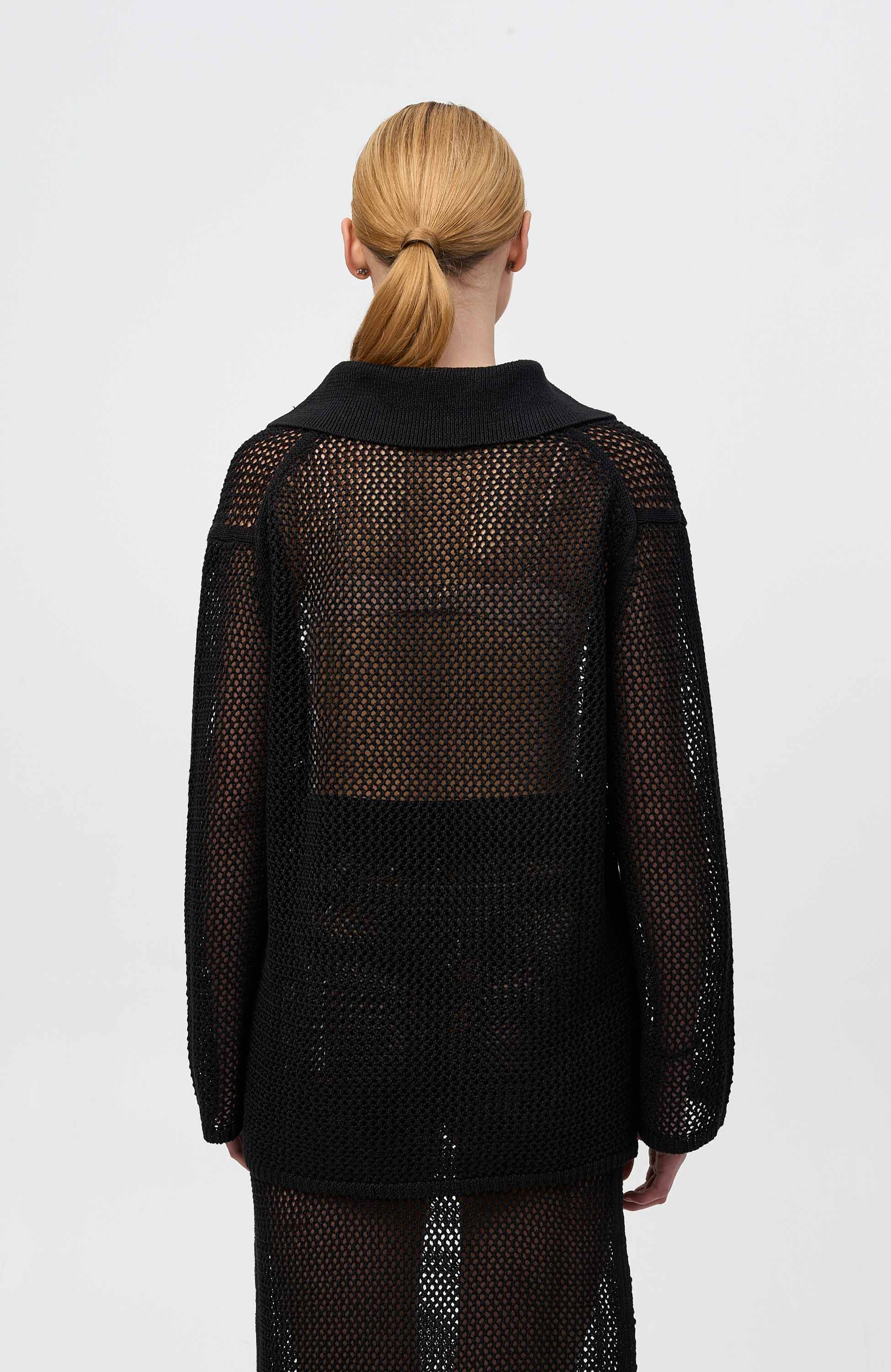 House of dagmar Black Crochet poloneck top image 5
