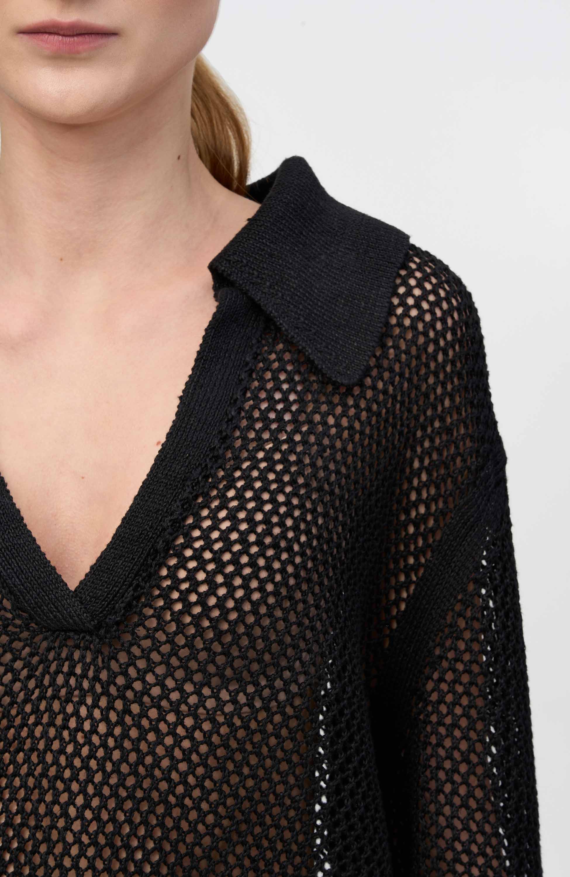 House of dagmar Black Crochet poloneck top image 6