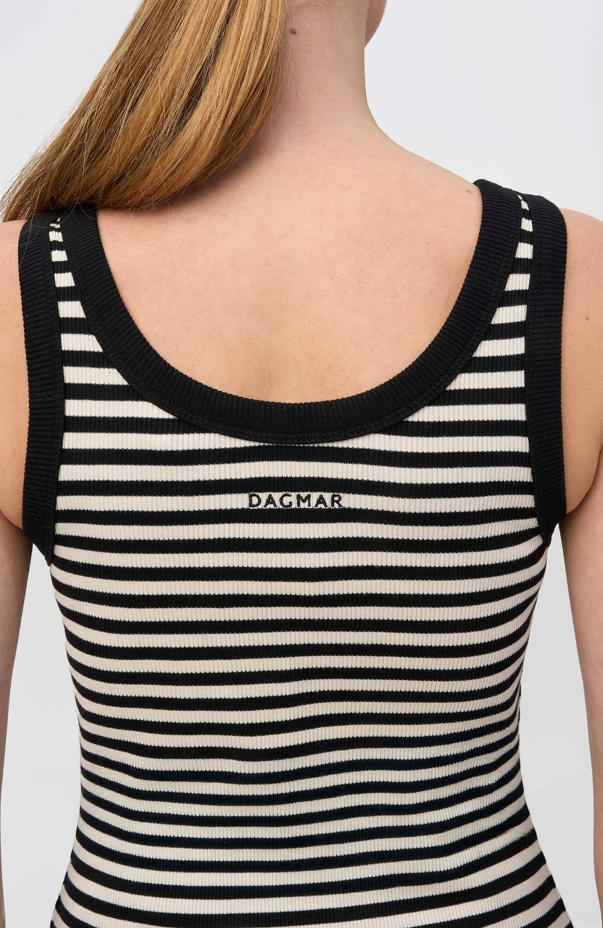 House of dagmar Black Stripe ribbed dress image 4