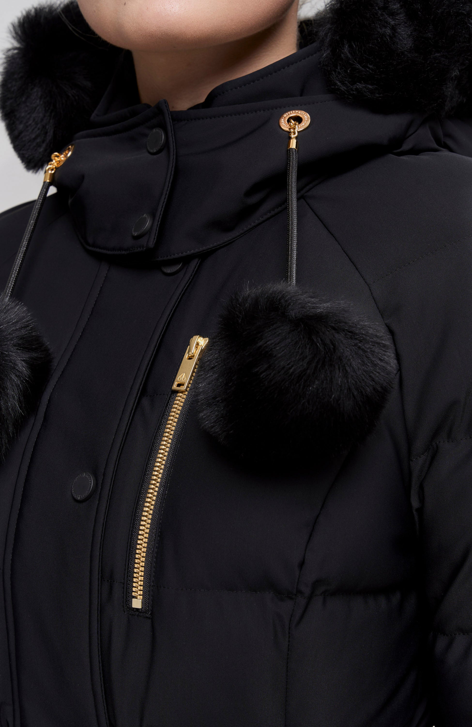 Moose knuckles Black Gold-detail belted jacket cambria image 11