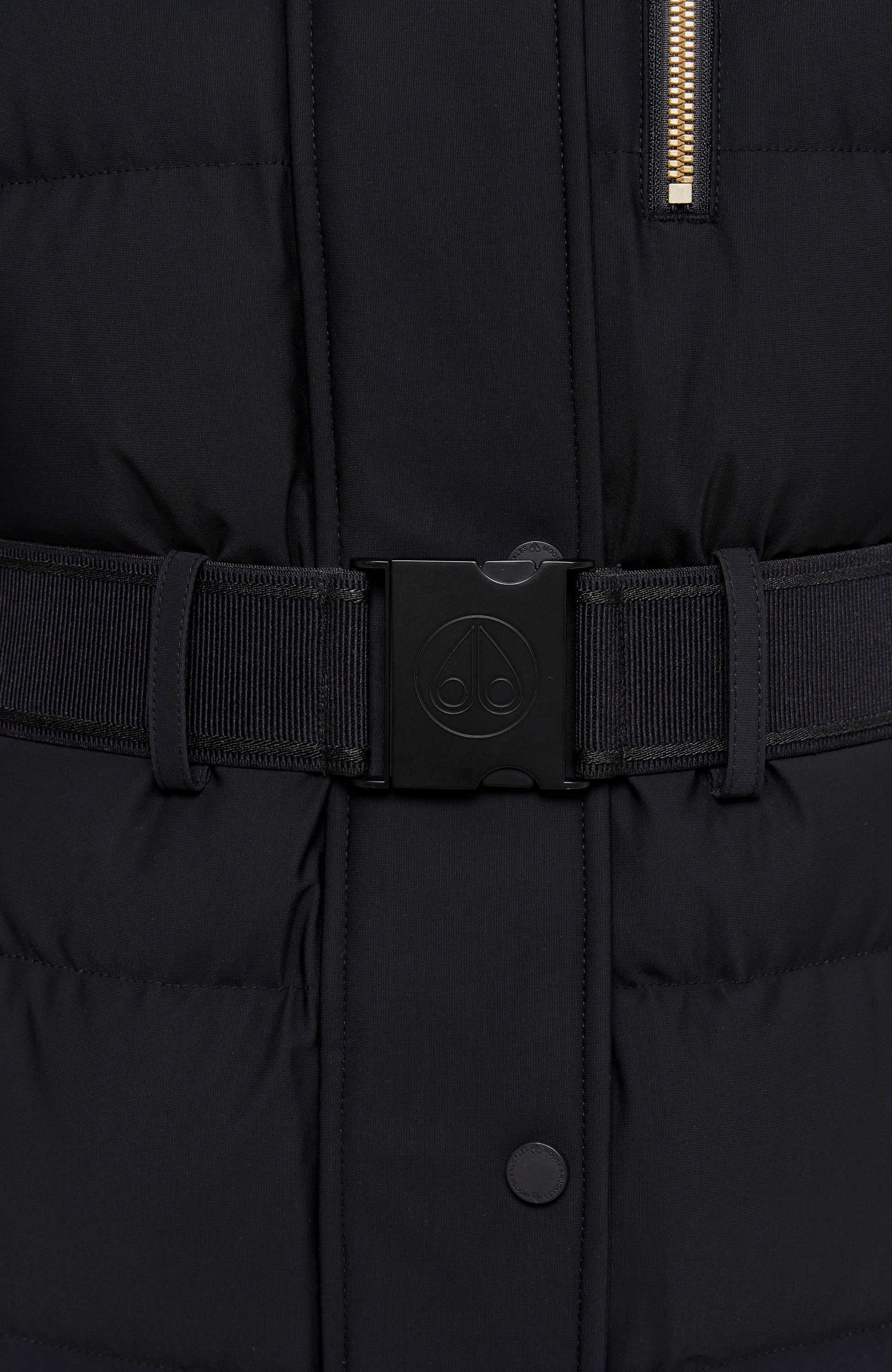 Moose knuckles Black Gold-detail belted jacket cambria image 13