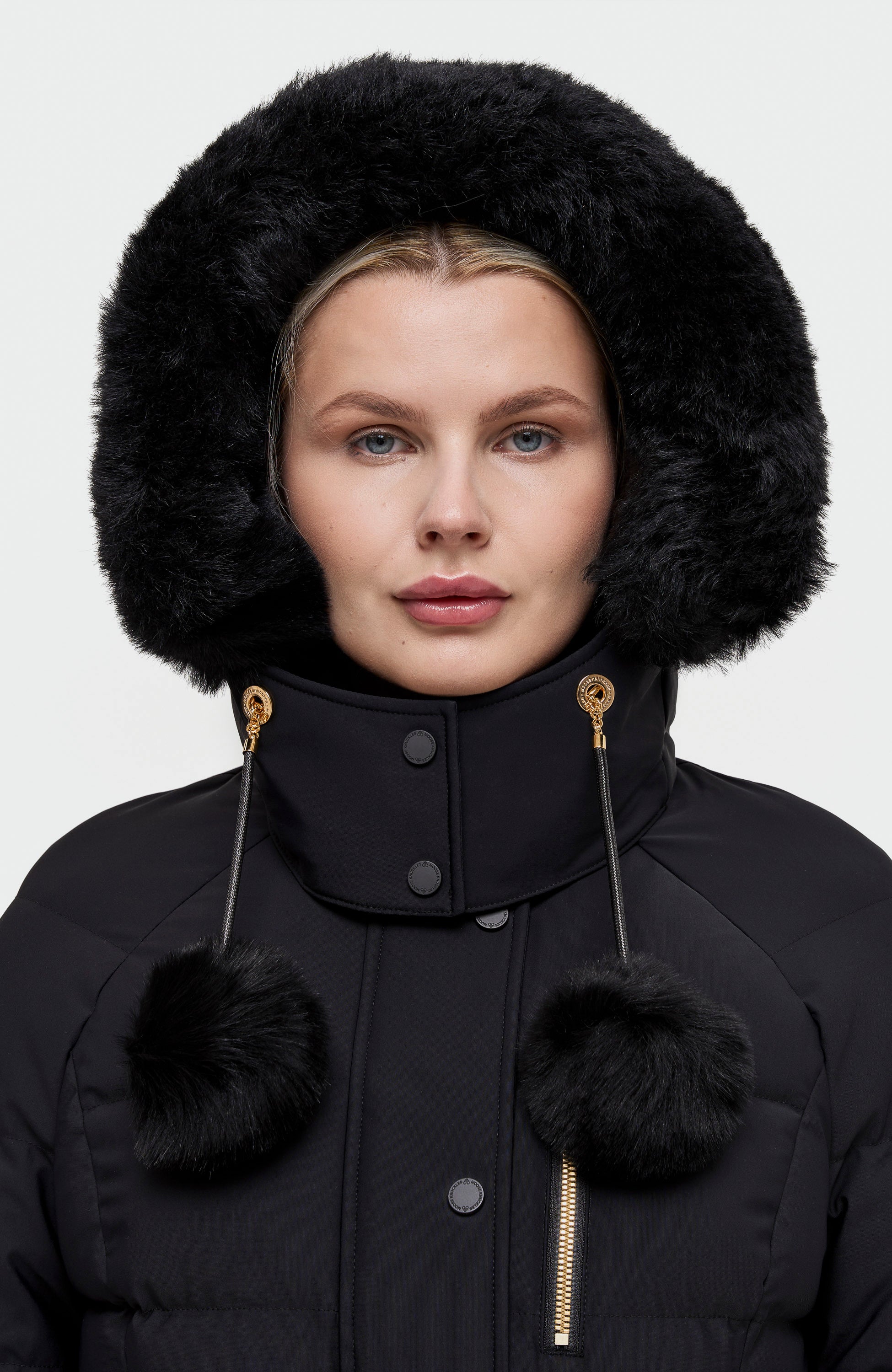 Moose knuckles Black Gold-detail belted jacket cambria image 9