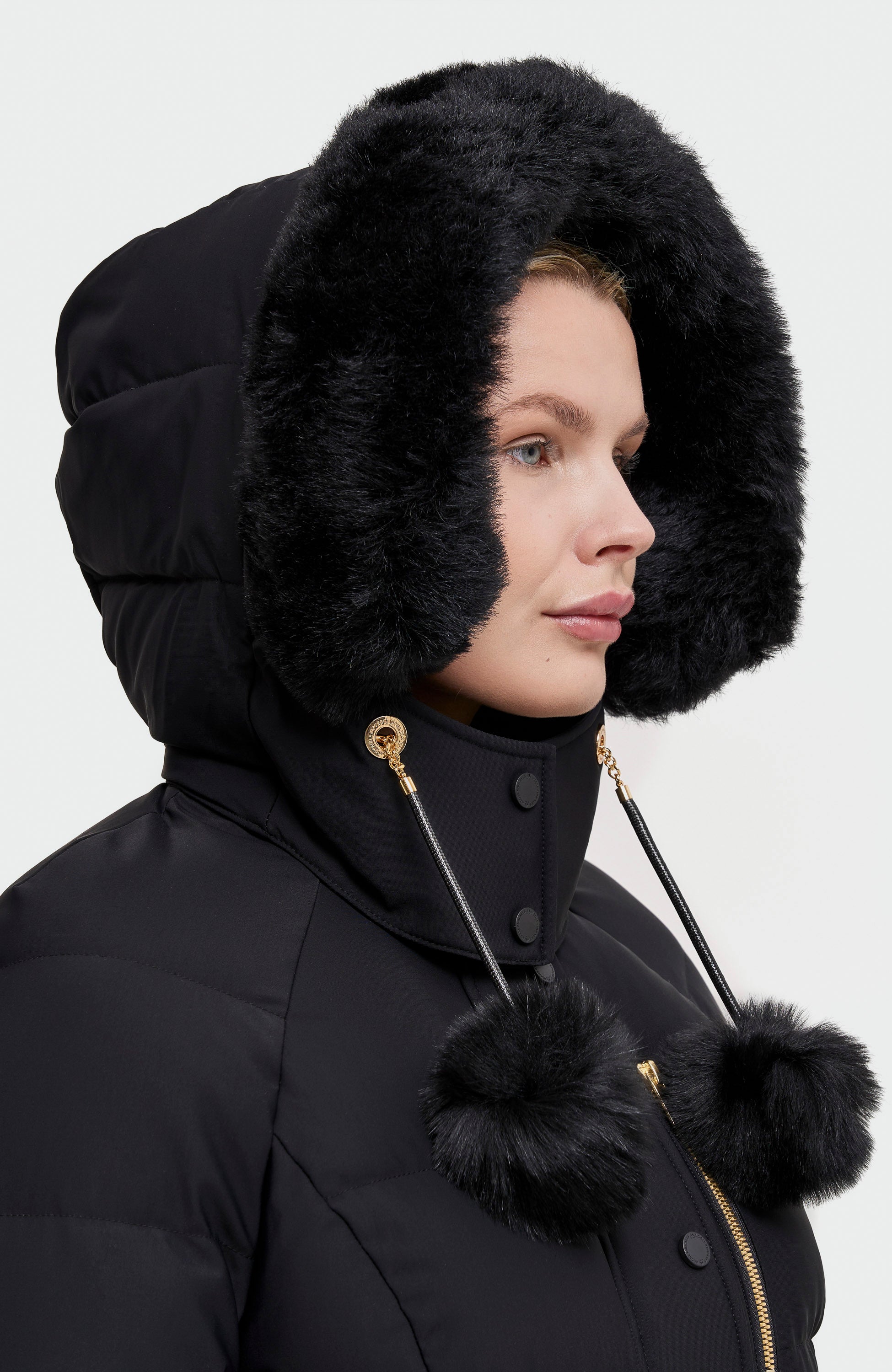 Moose knuckles Black Gold-detail belted jacket cambria image 10