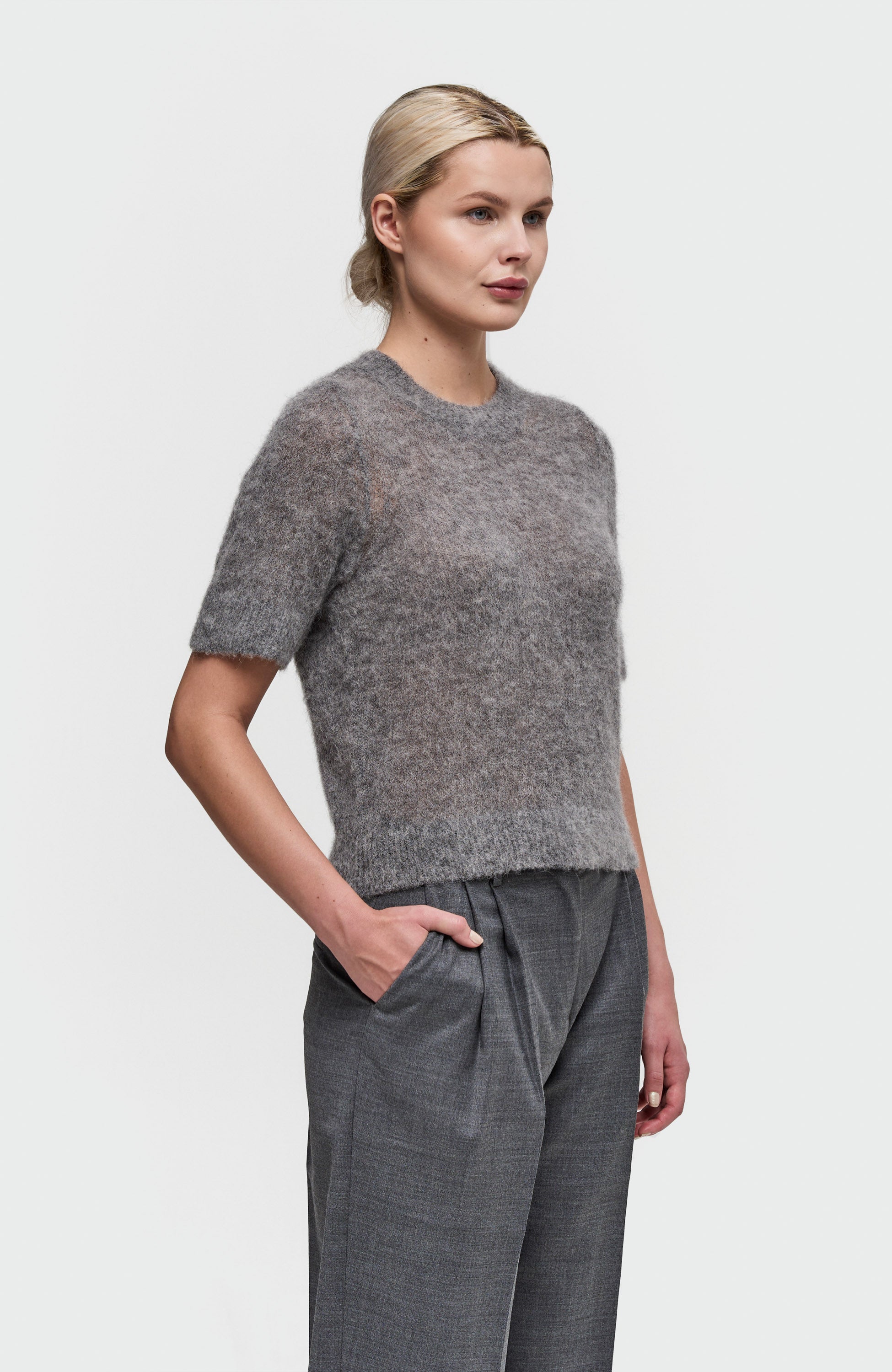 House of dagmar Grey Brushed alpaca top image 3