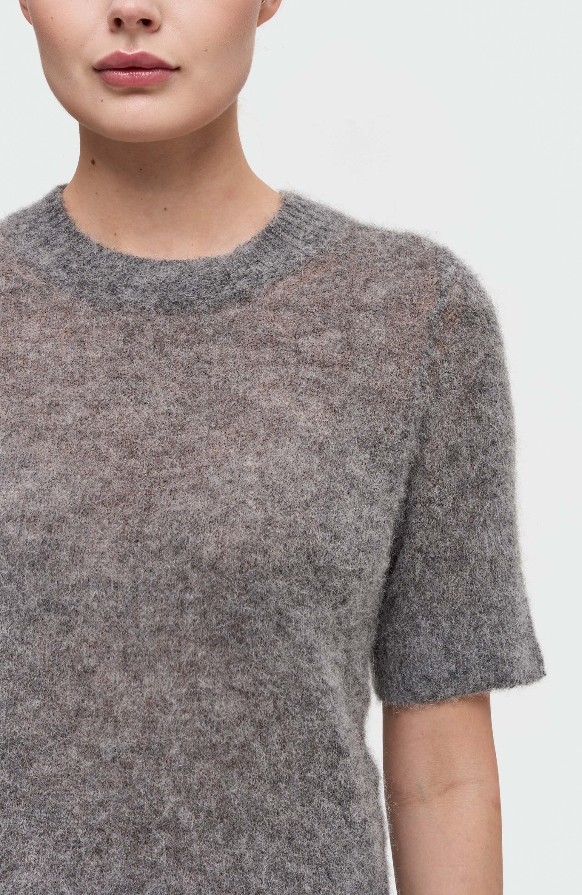 House of dagmar Grey Brushed alpaca top image 5