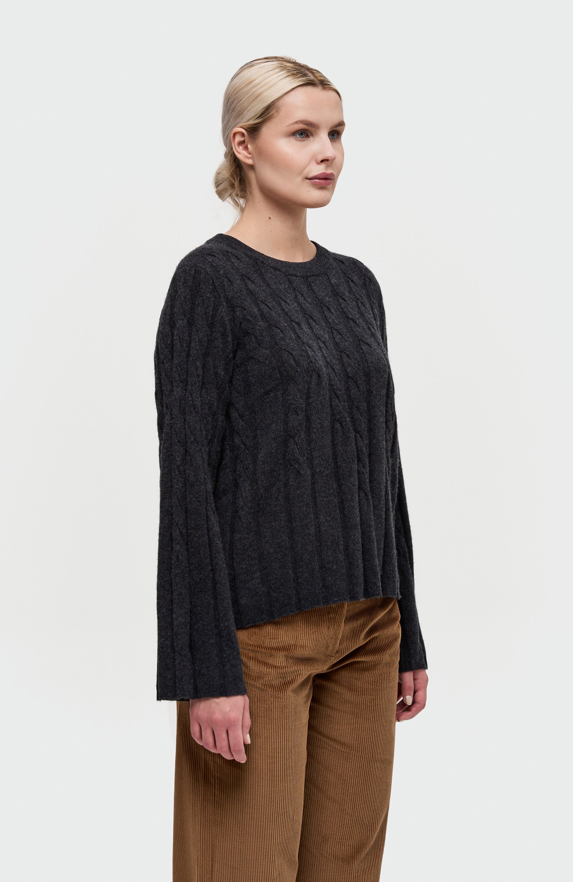 House of dagmar Grey Cashmere blend cable knit image 3