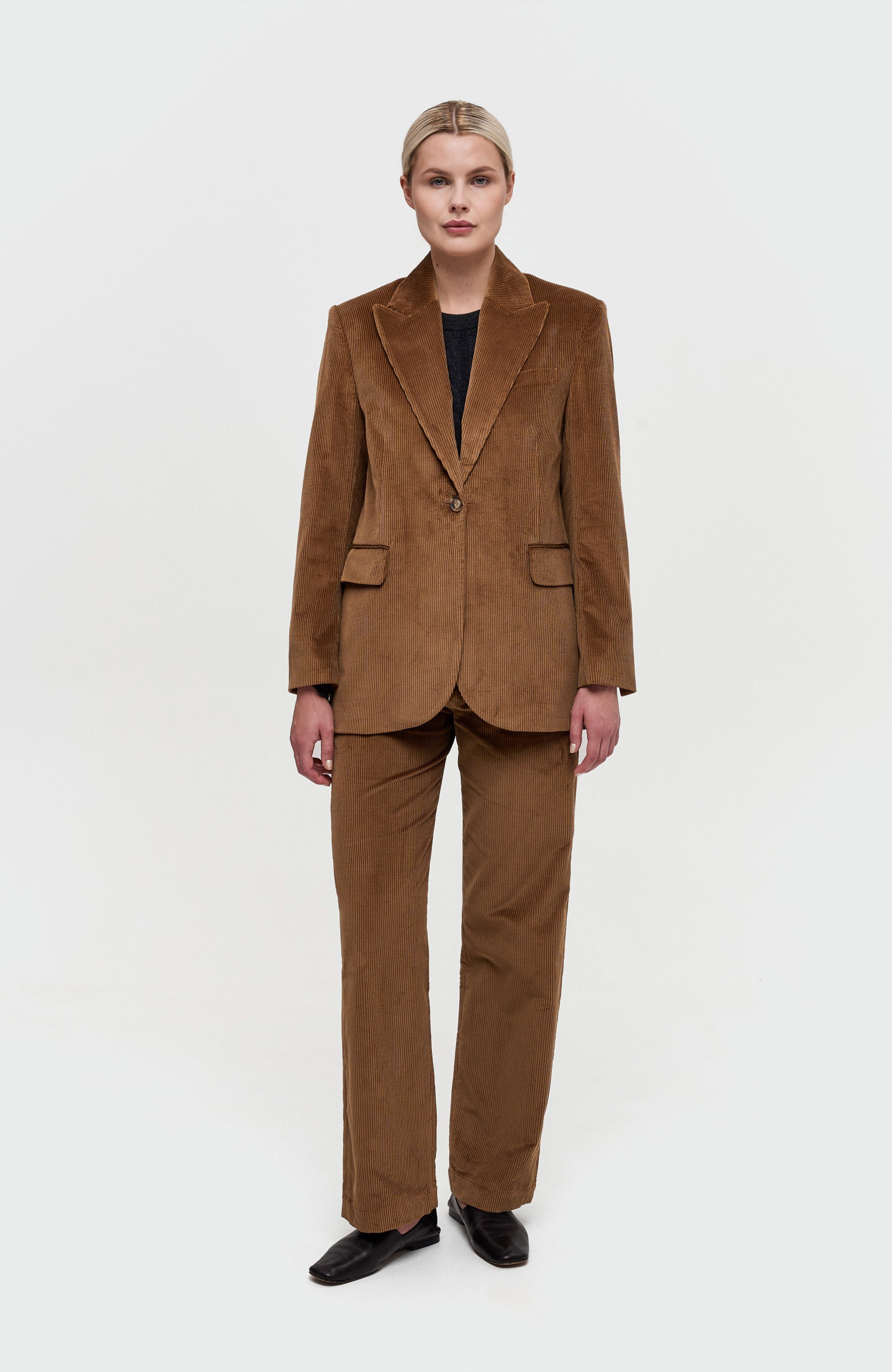 Corduroy straight-leg trousers