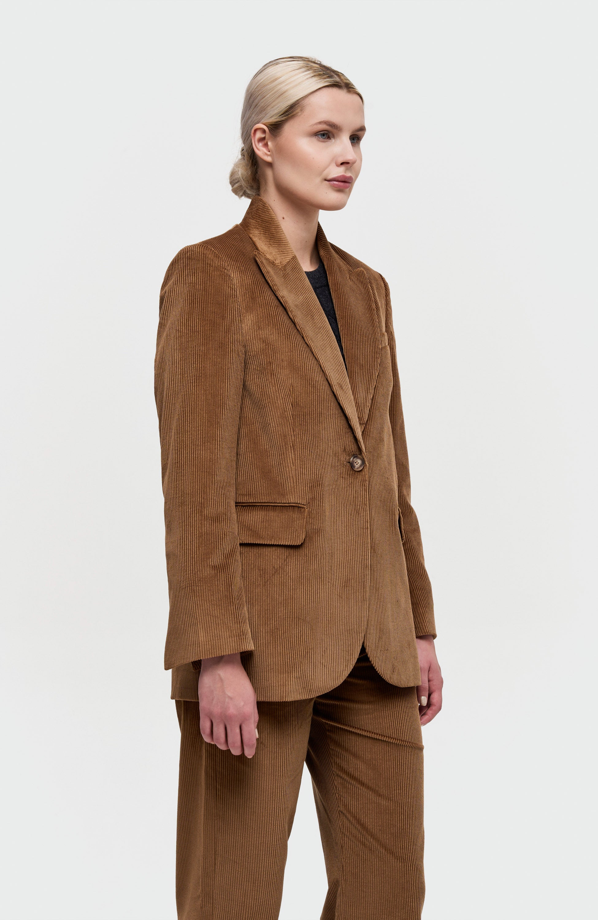 House of dagmar Brown Corduroy single-breasted blazer image 4