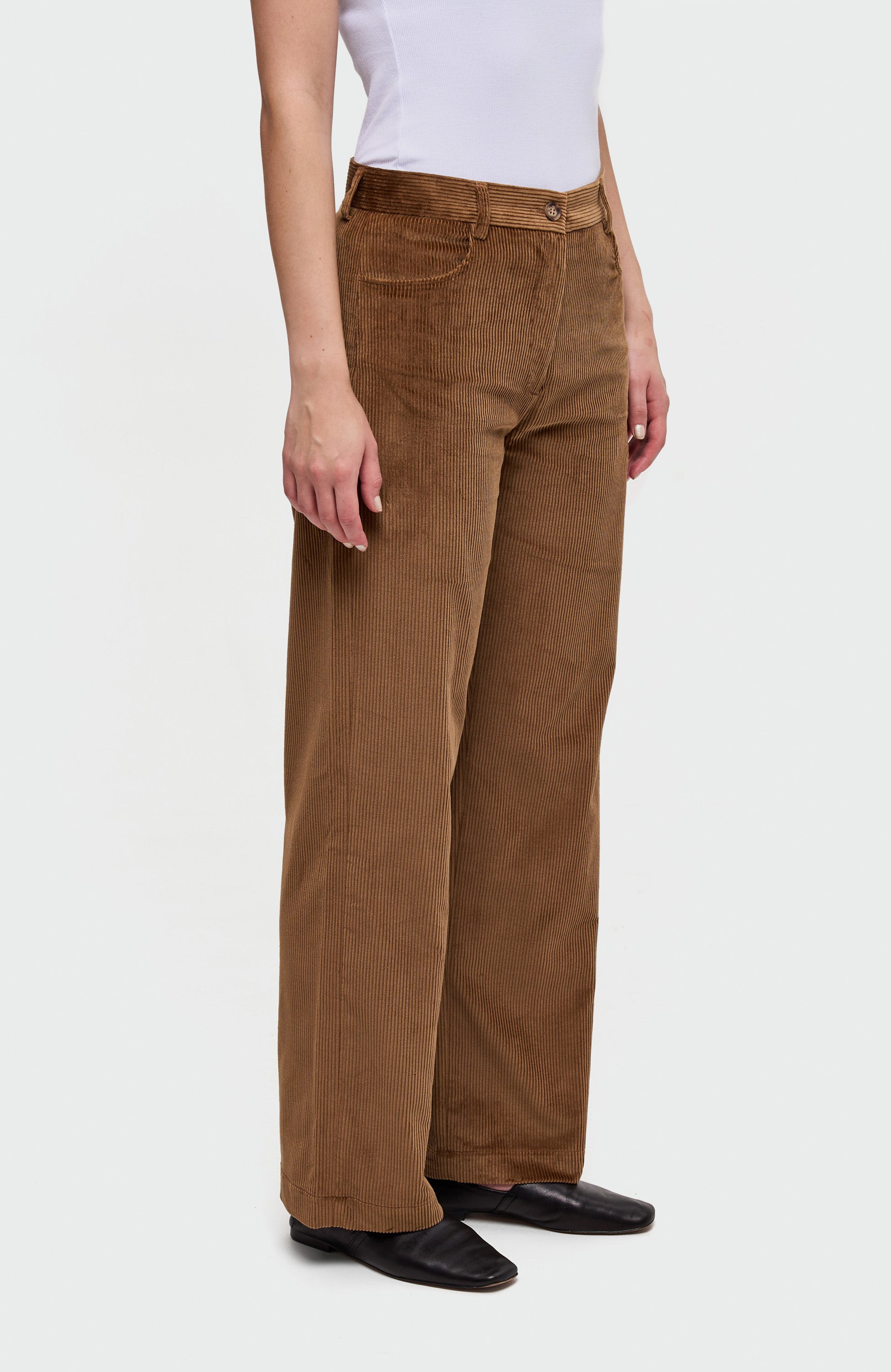 House of dagmar Brown Corduroy straight-leg trousers image 3