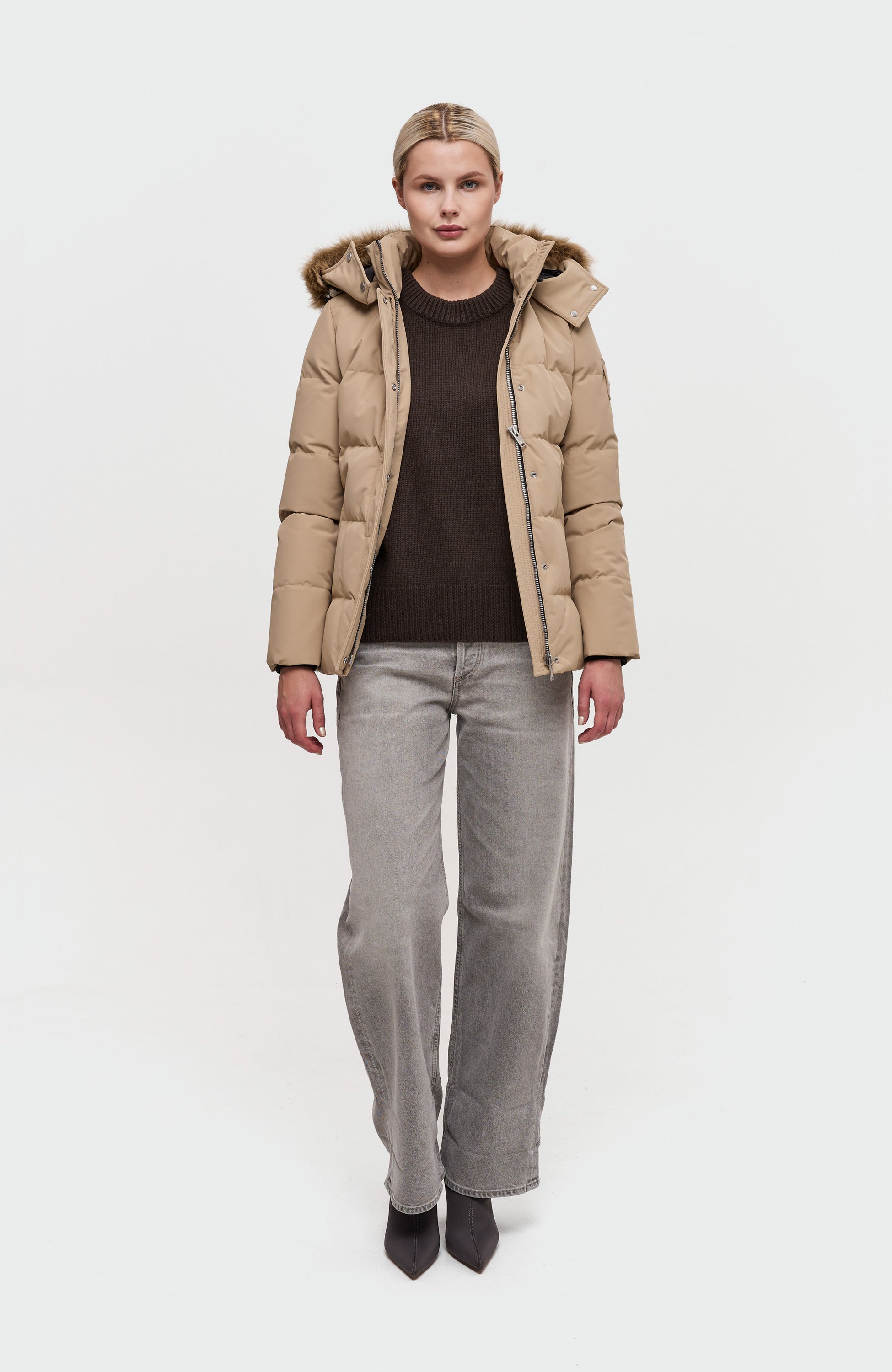 Moose knuckles Neutral Shearling puffer jacket cloud 3q image 13