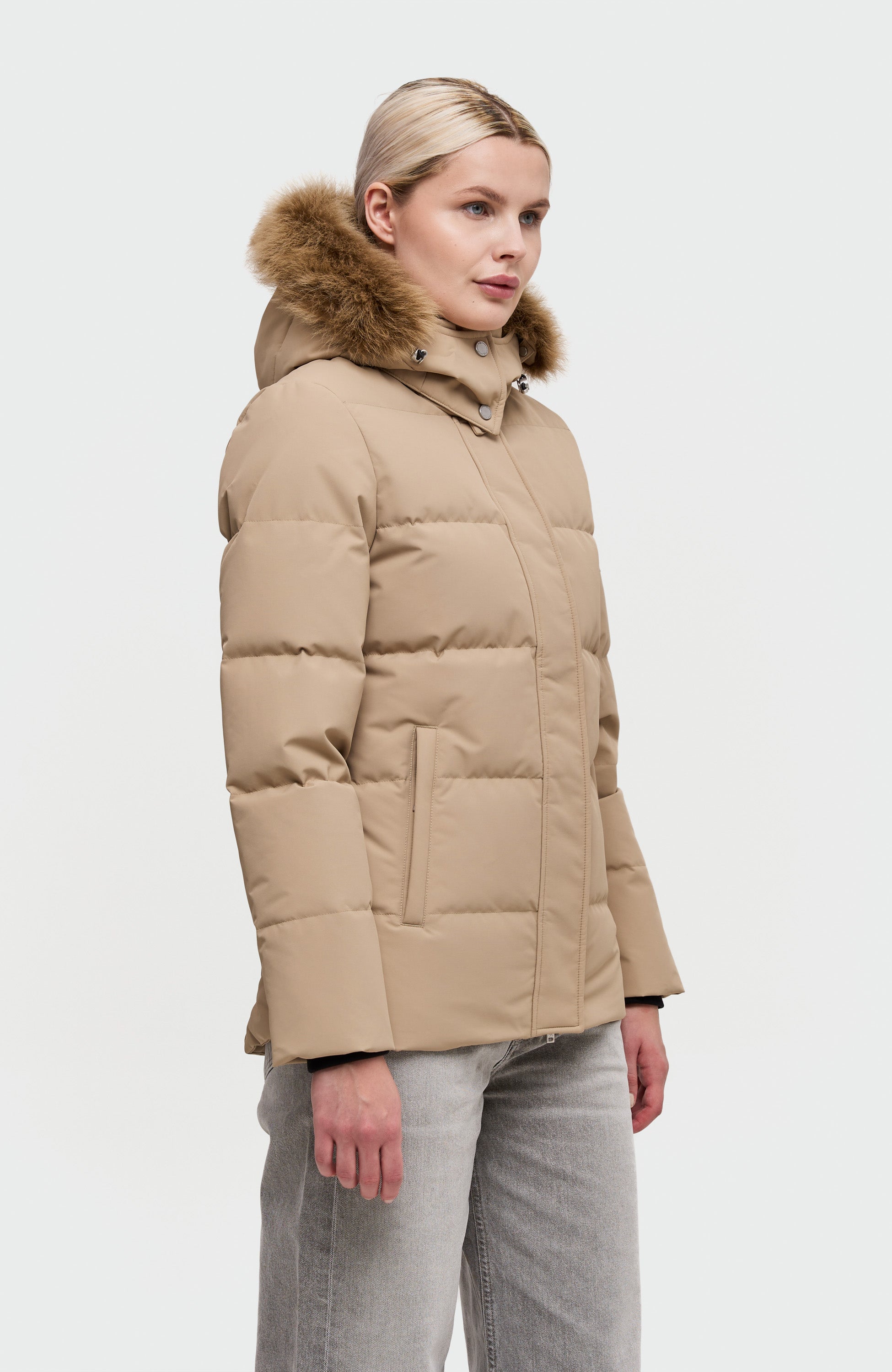 Moose knuckles Neutral Shearling puffer jacket cloud 3q image 3