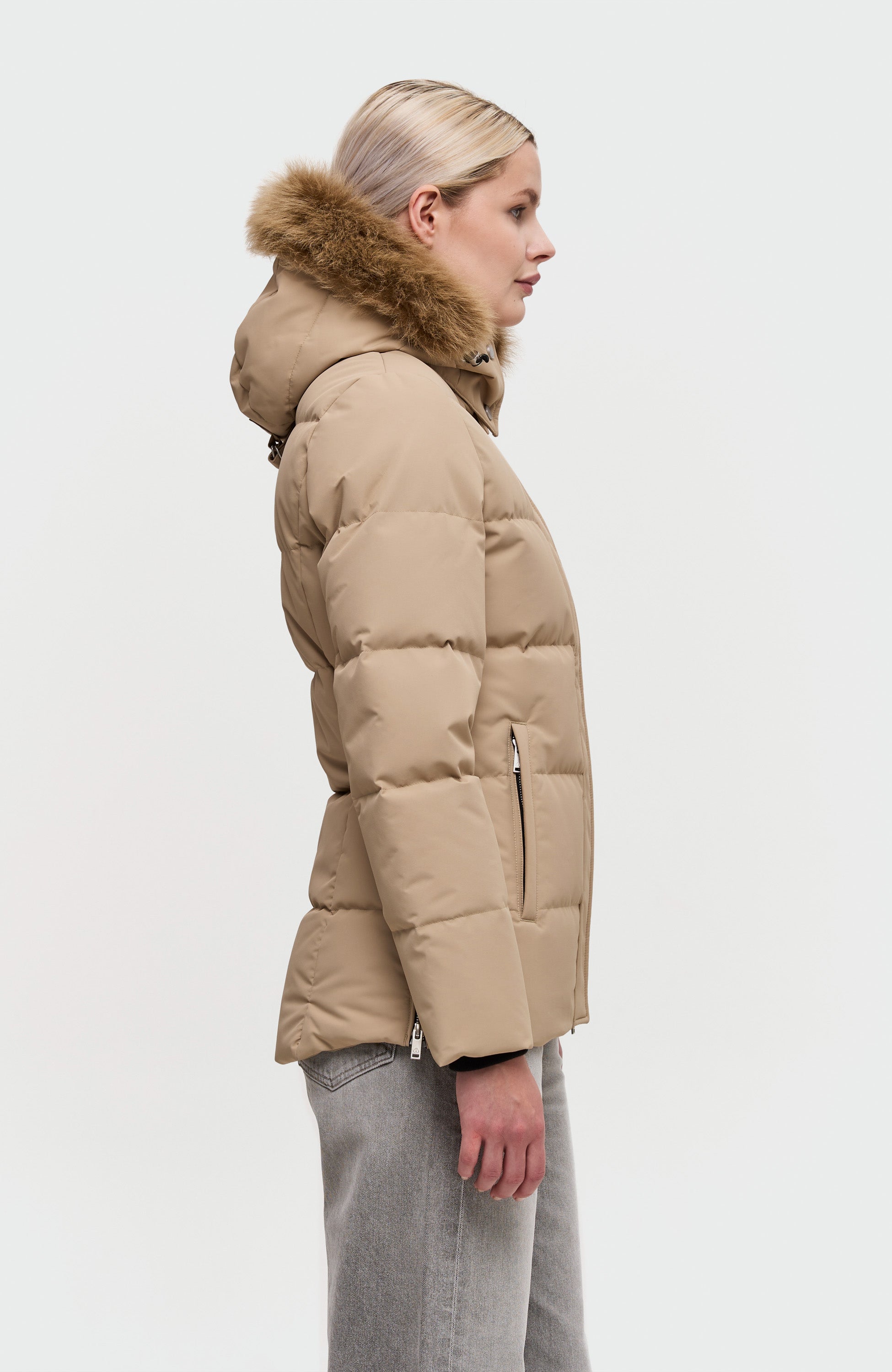 Moose knuckles Neutral Shearling puffer jacket cloud 3q image 4