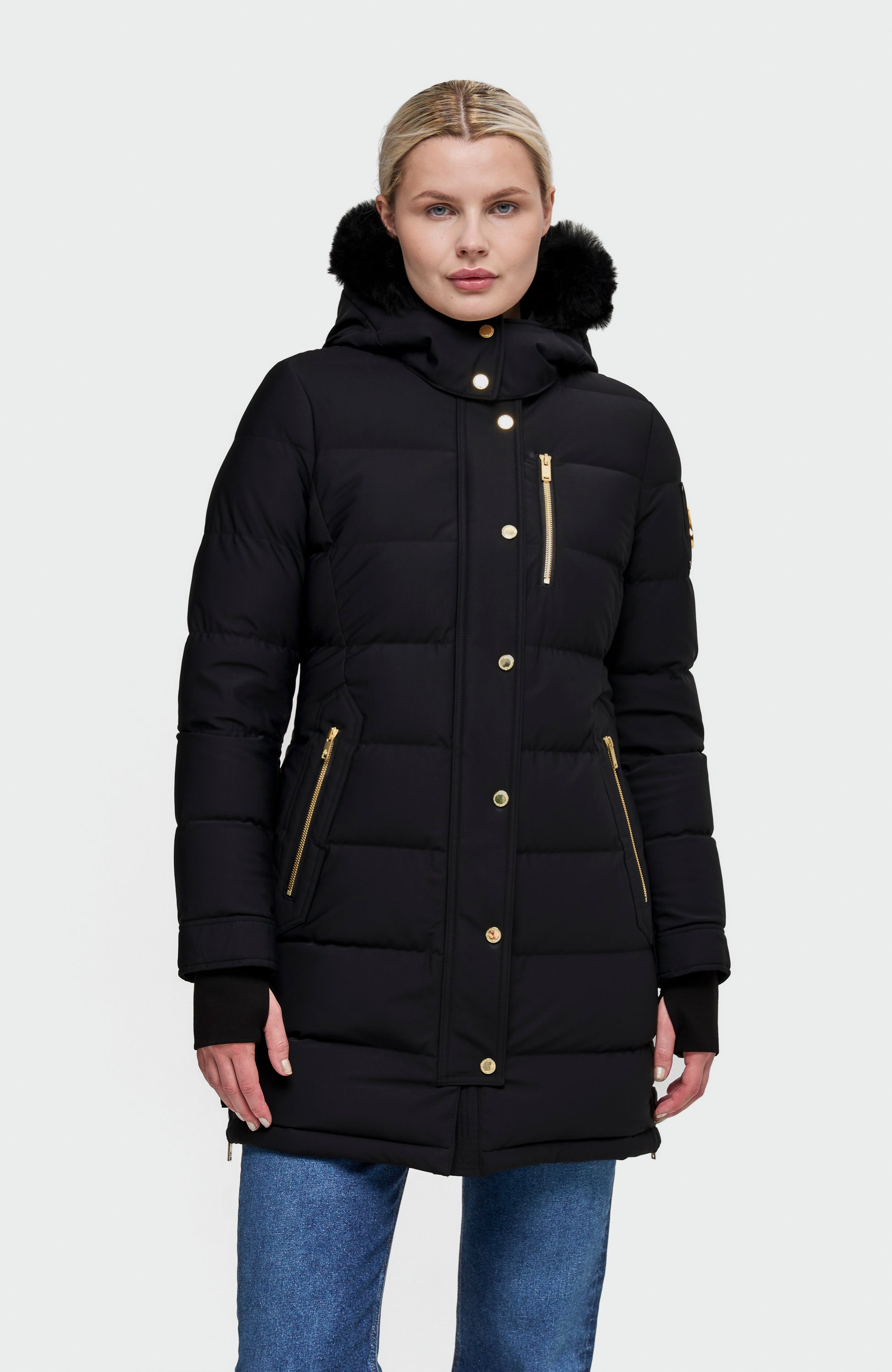 Parka z detalami w kolorze złotym WATERSHED