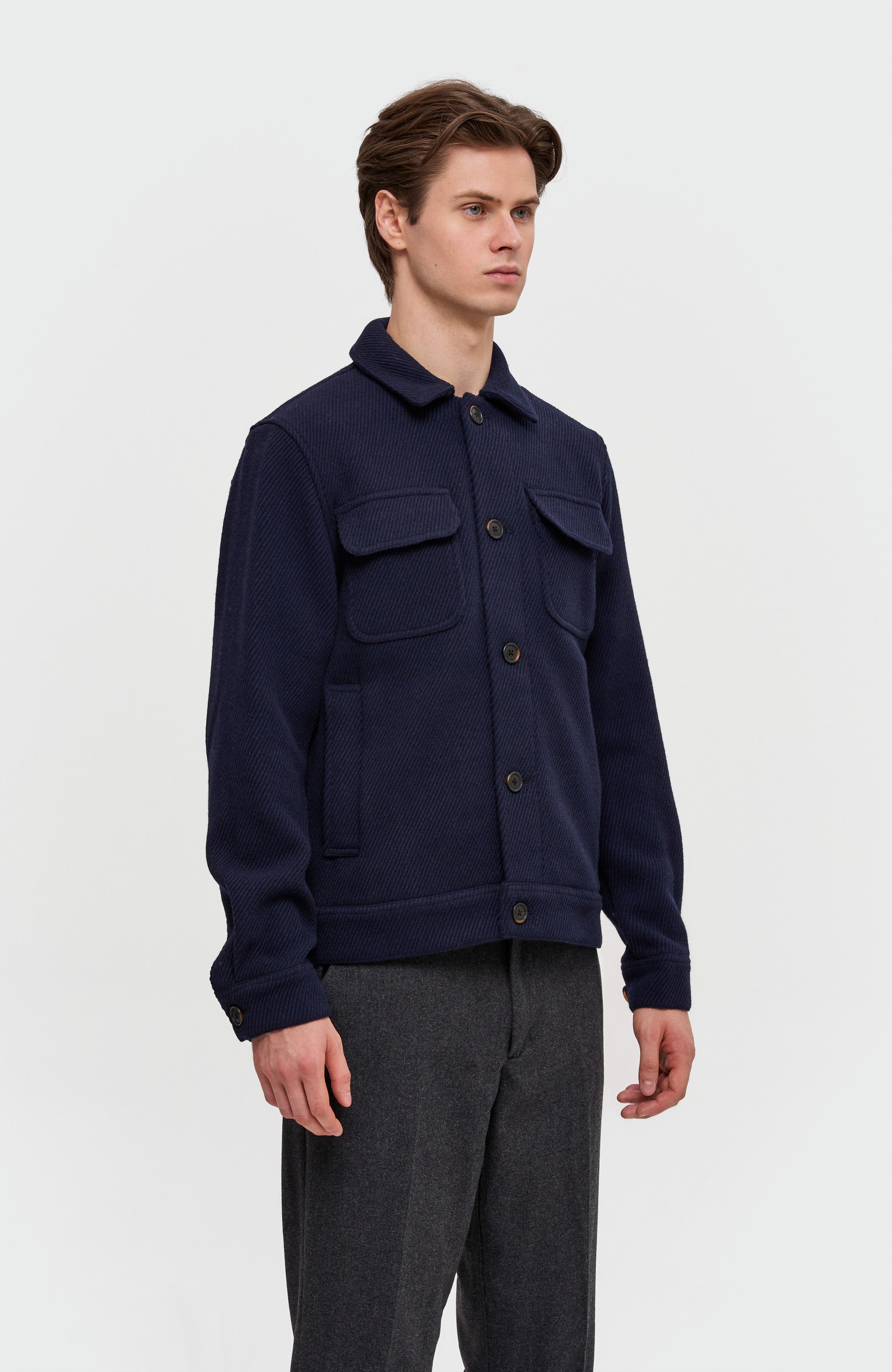 Les deux Navy Patch-pocket wool jacket nash image 3
