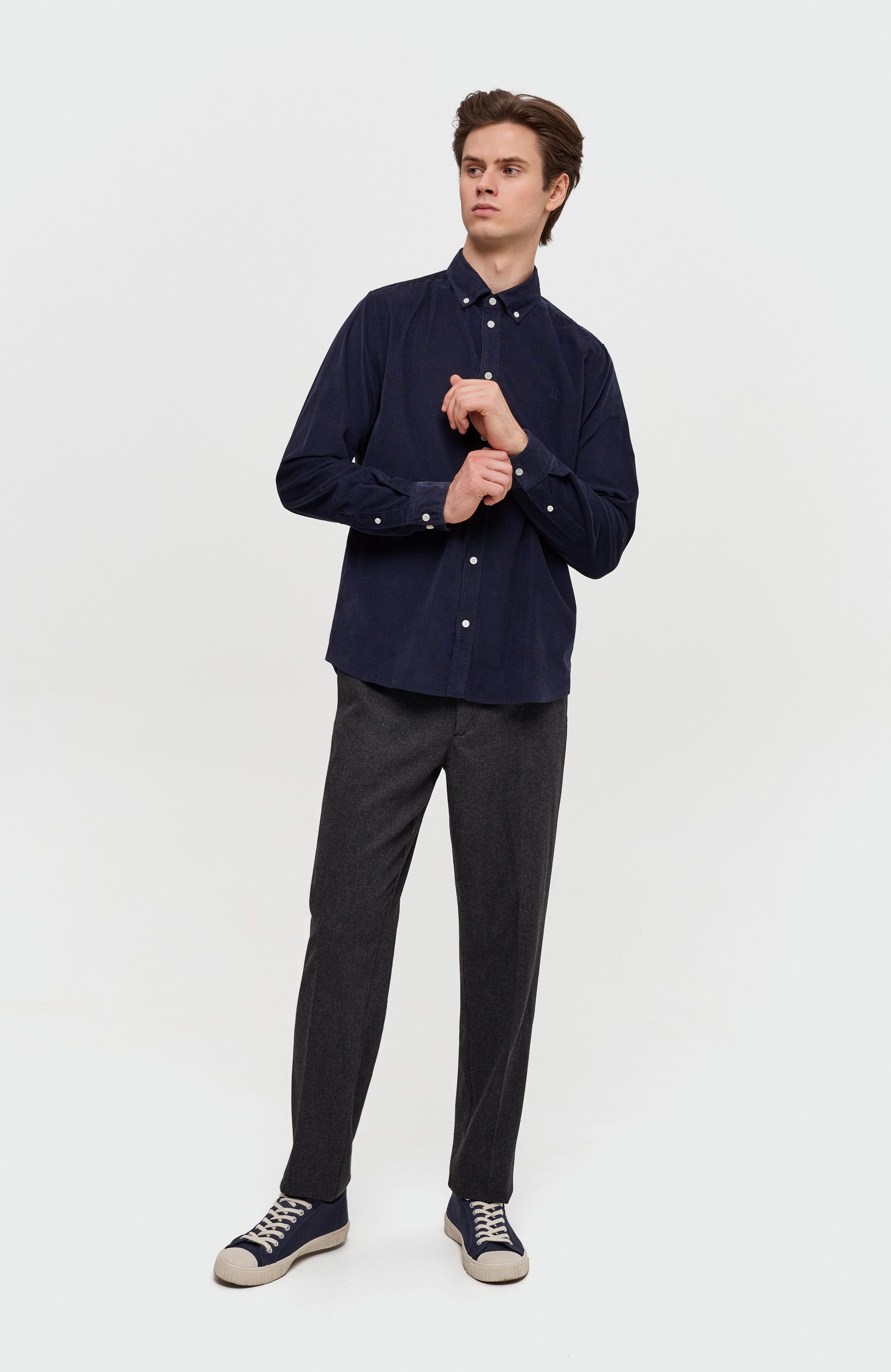 Les deux Navy Corduroy shirt kristian image 8