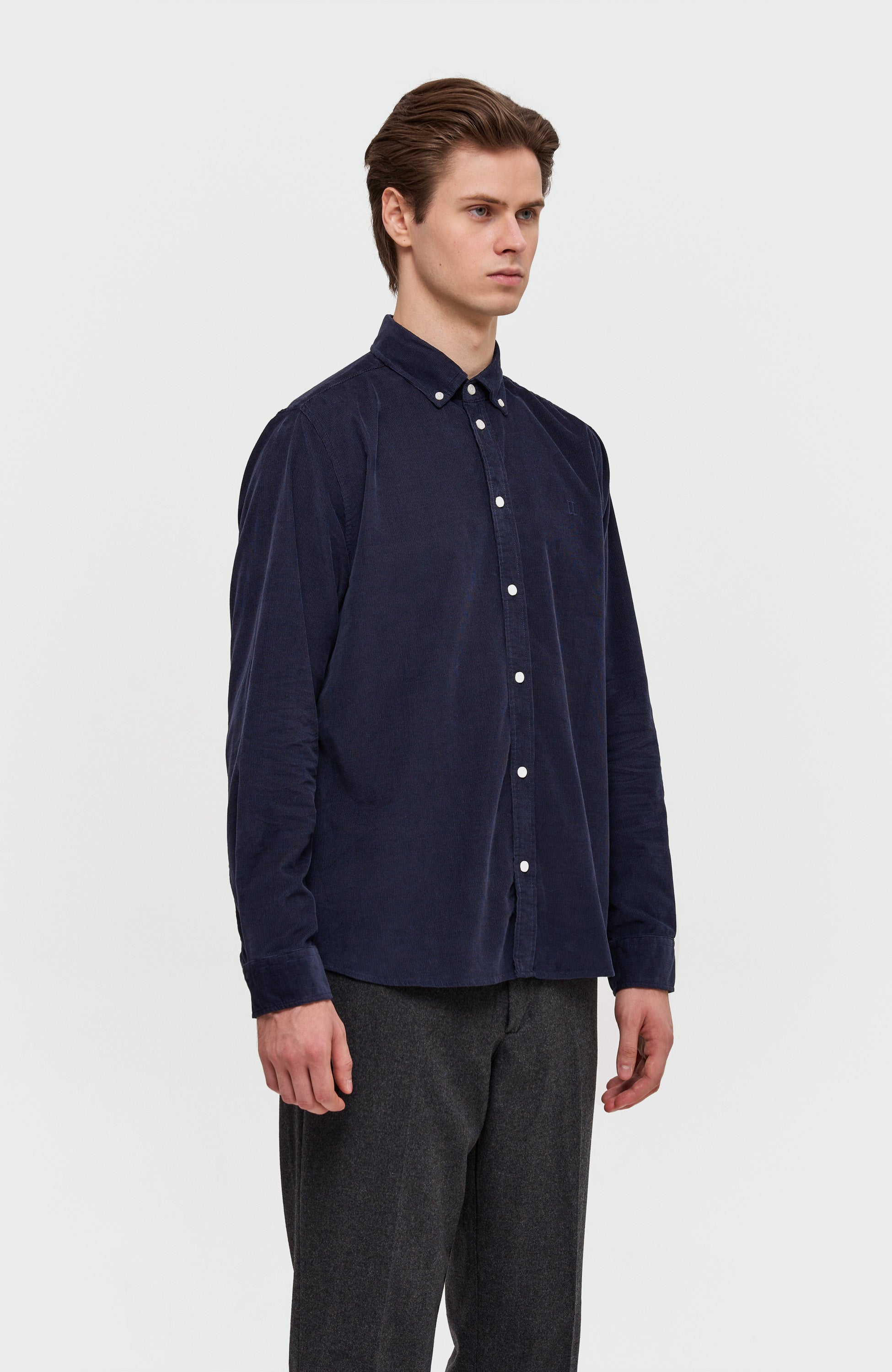 Les deux Navy Corduroy shirt kristian image 3