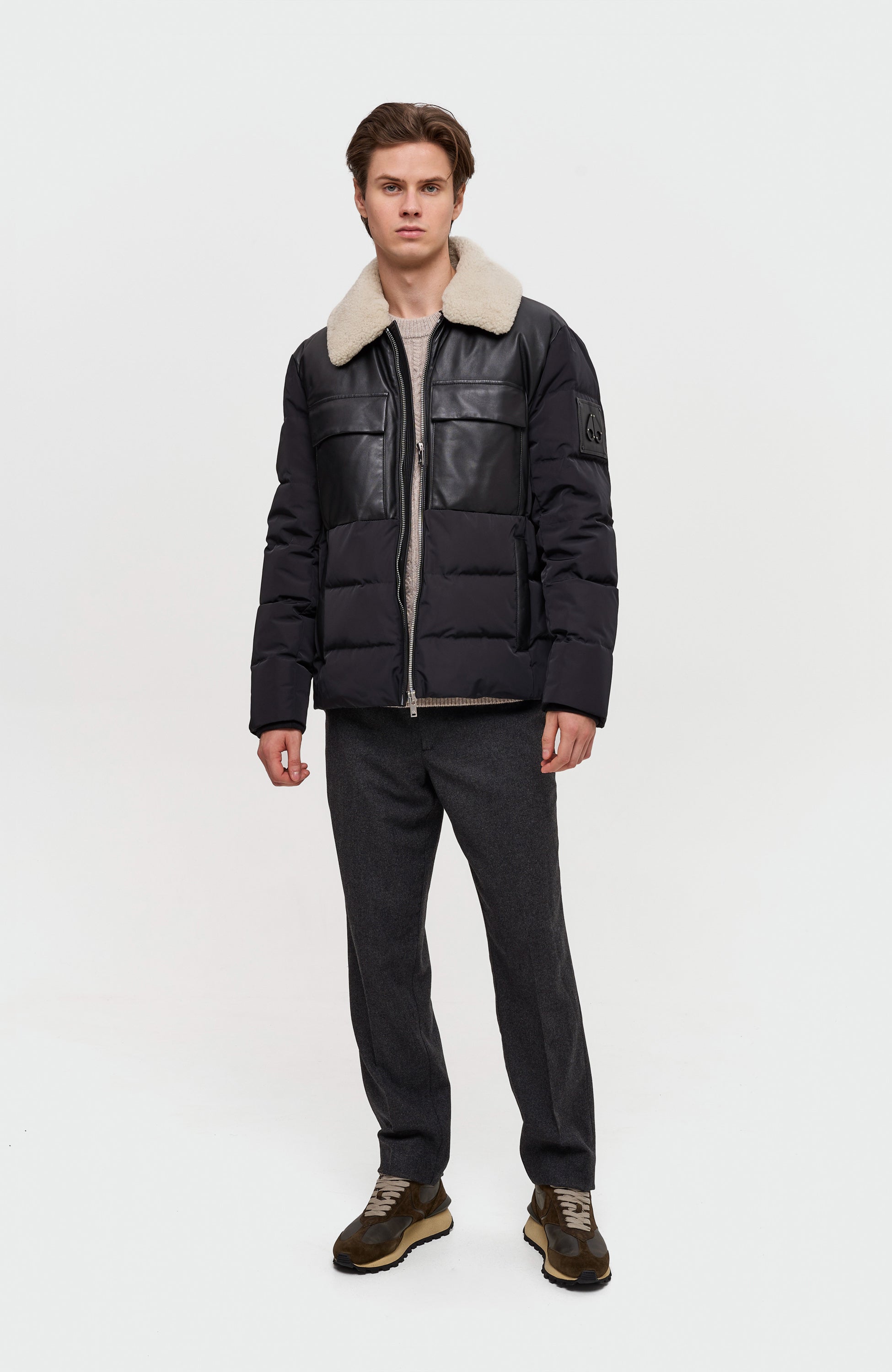 Leather puffer jacket SABINO