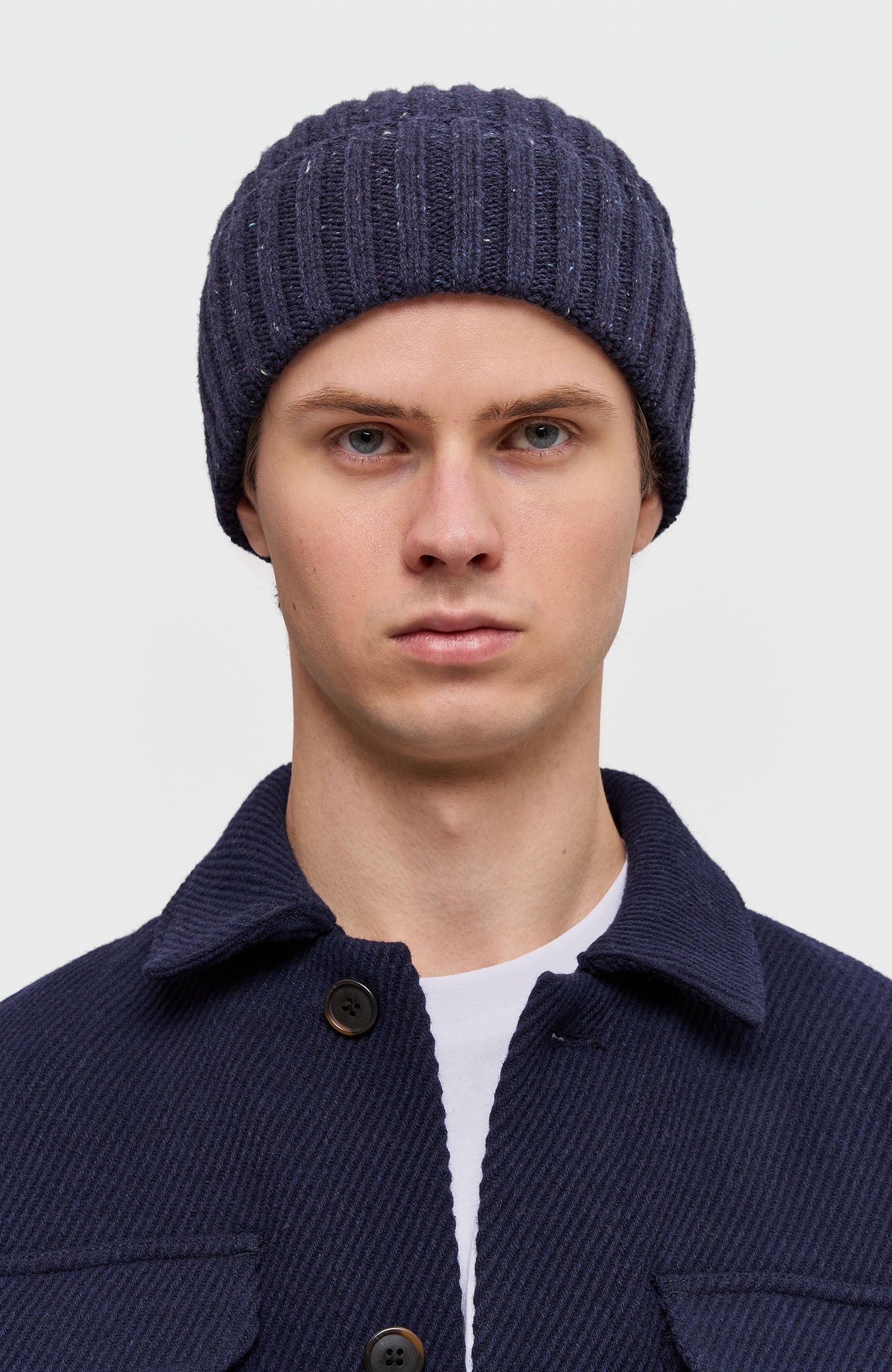 Les deux Navy Ribbed beanie wells fleck image 3