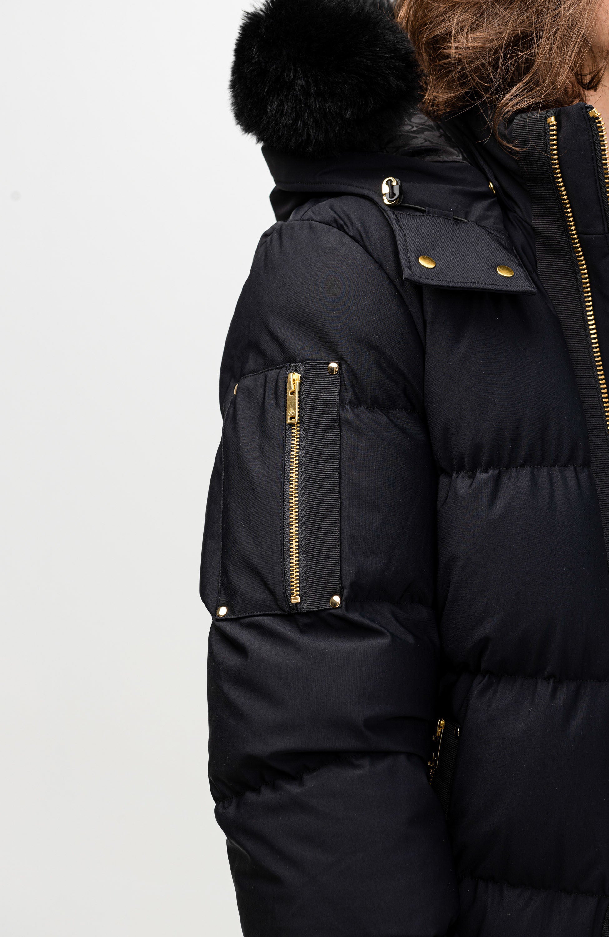 Moose knuckles Black Hooded bomber jacket stagg image 13