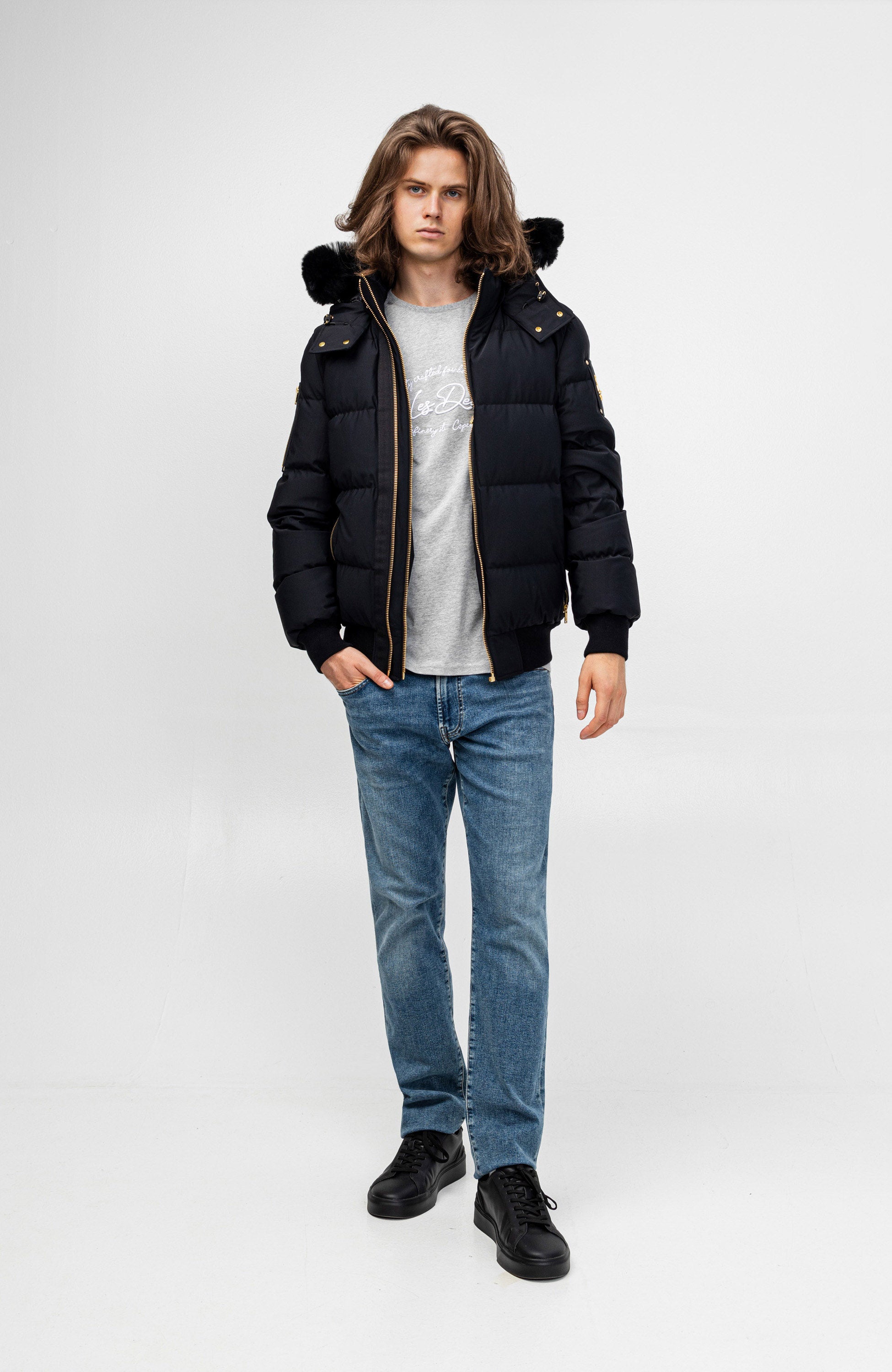 Moose knuckles Black Hooded bomber jacket stagg image 8