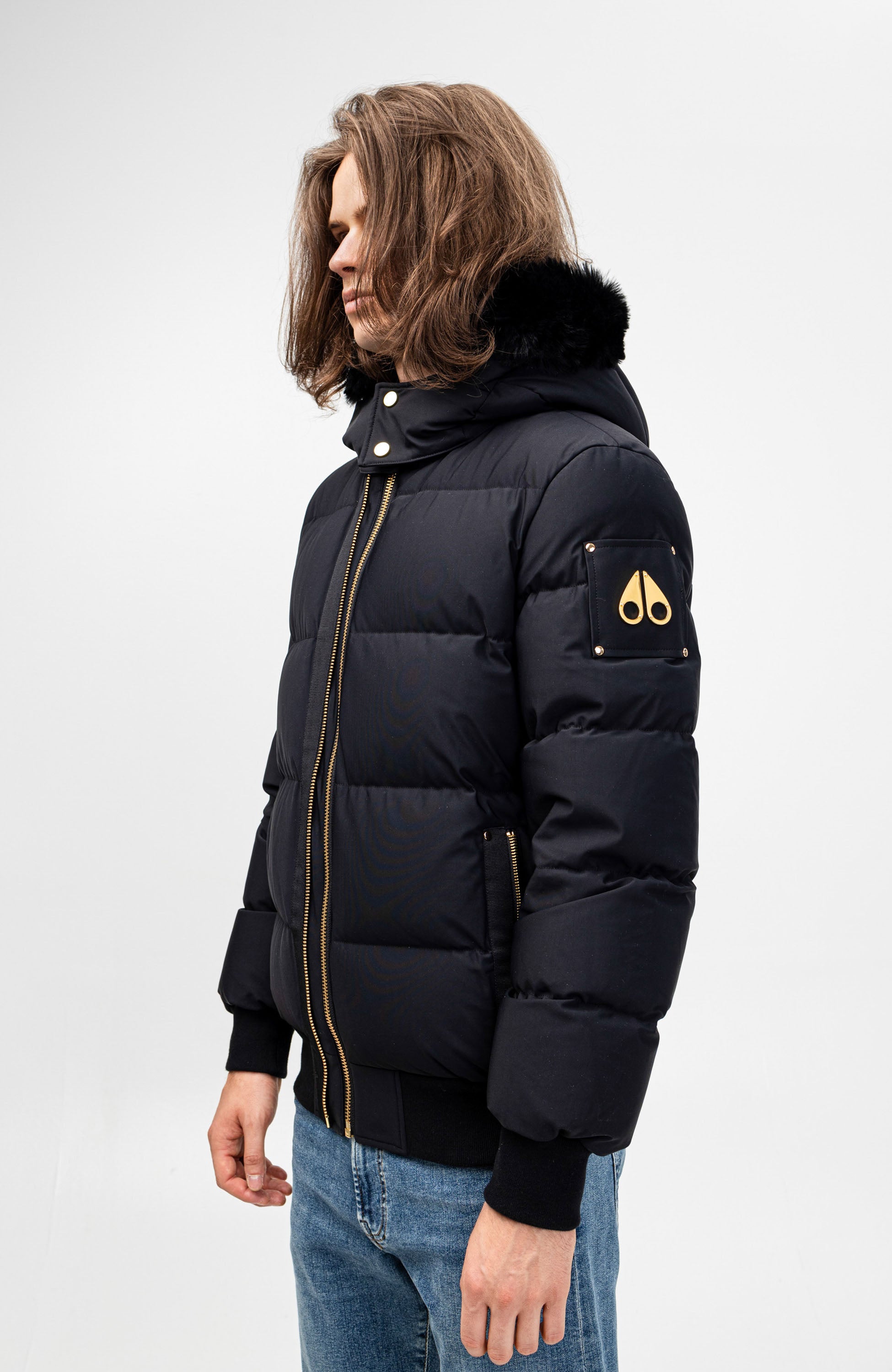 Moose knuckles Black Hooded bomber jacket stagg image 3
