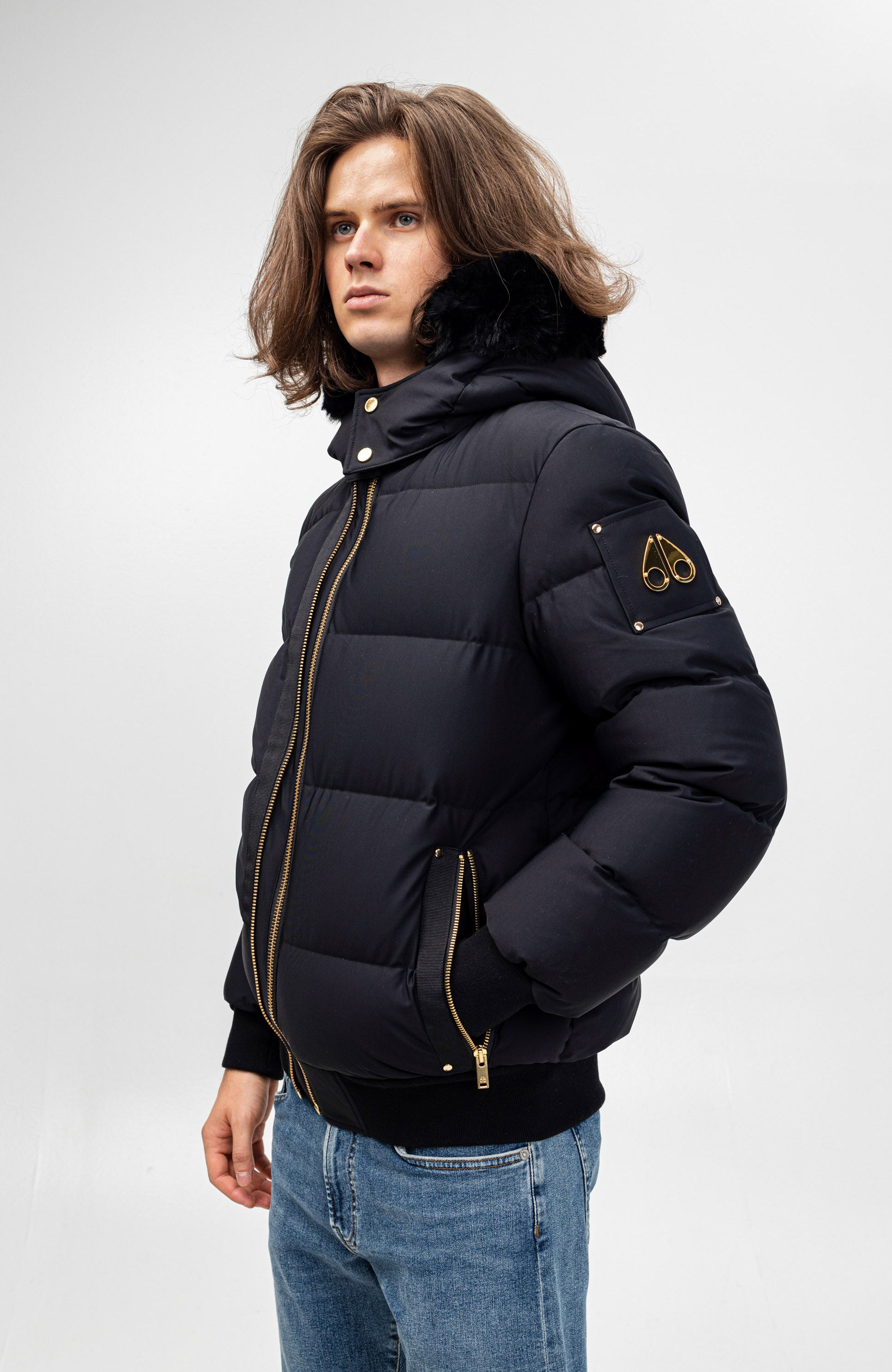 Moose knuckles Black Hooded bomber jacket stagg image 4