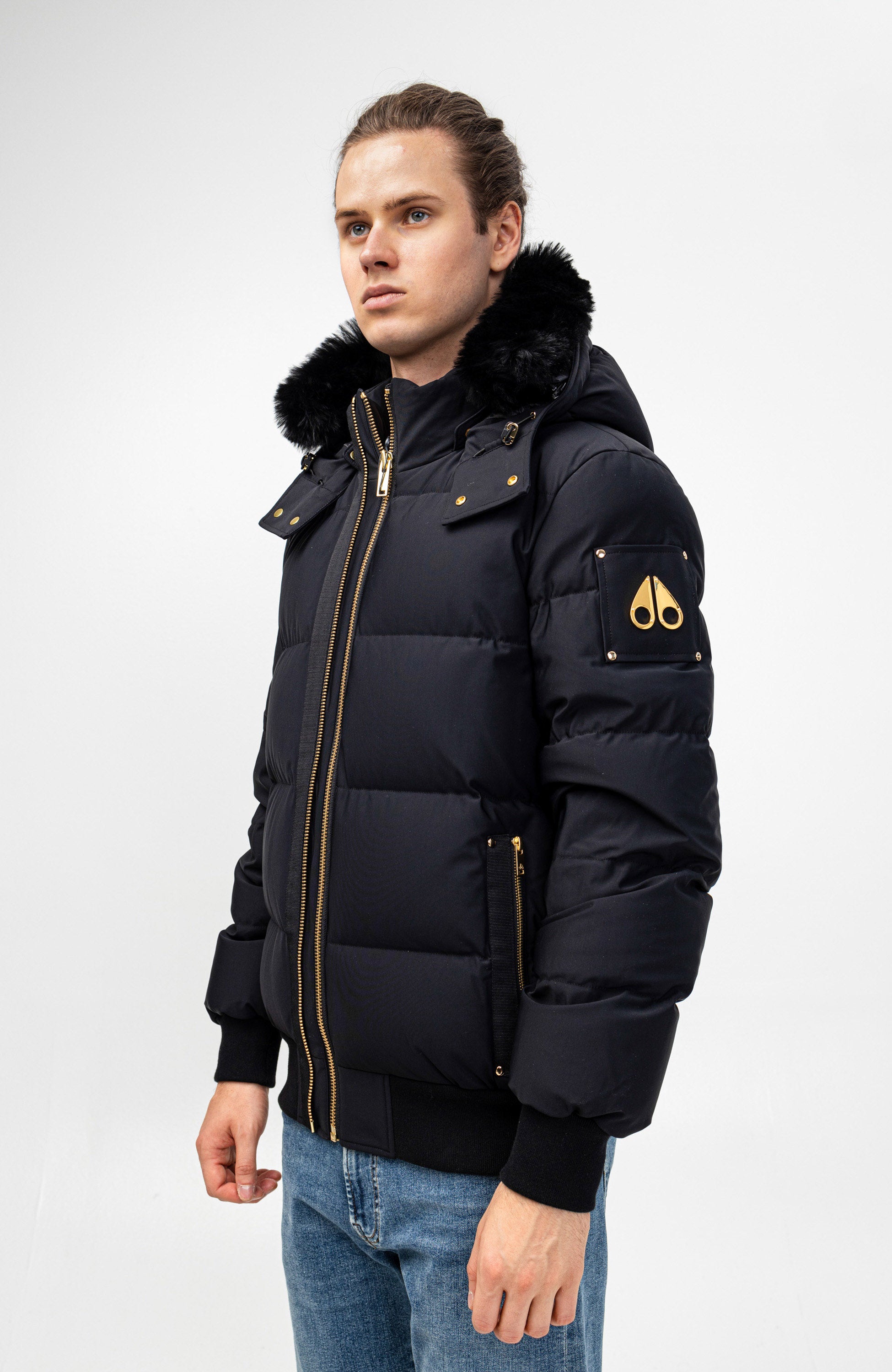 Moose knuckles Black Hooded bomber jacket stagg image 5