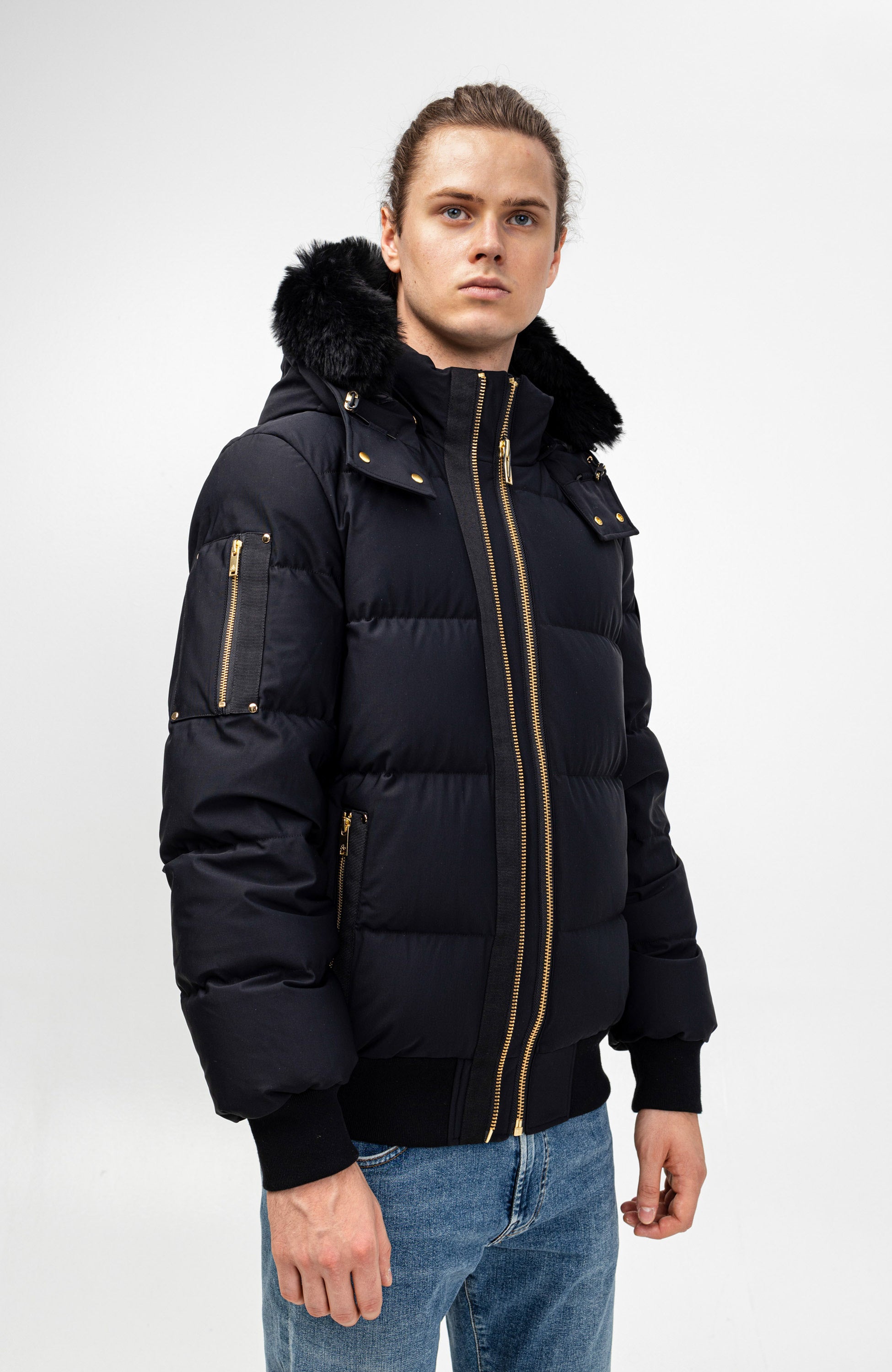 Moose knuckles Black Hooded bomber jacket stagg image 6