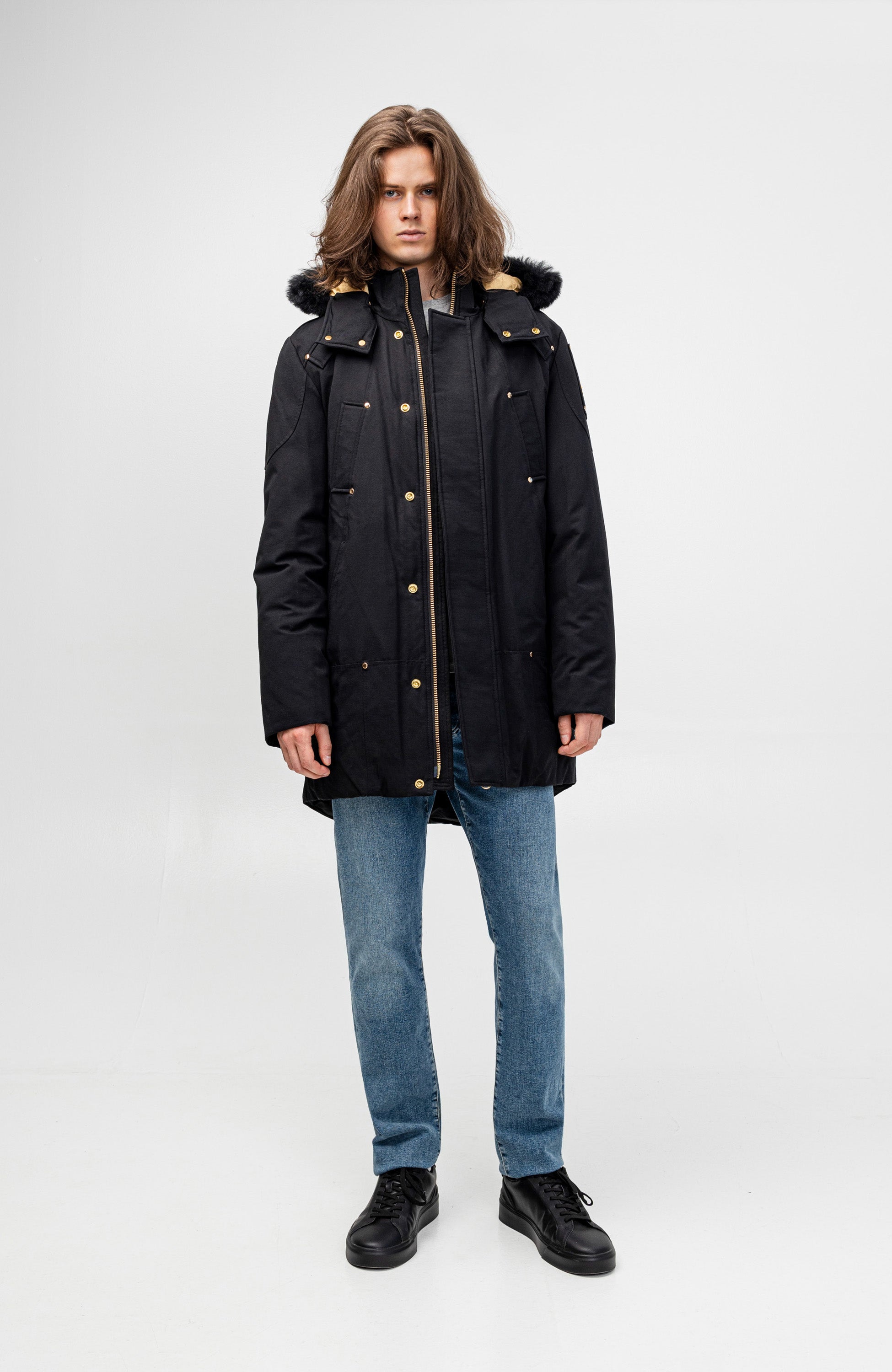 Moose knuckles Black Hooded parka coat stag lake image 8