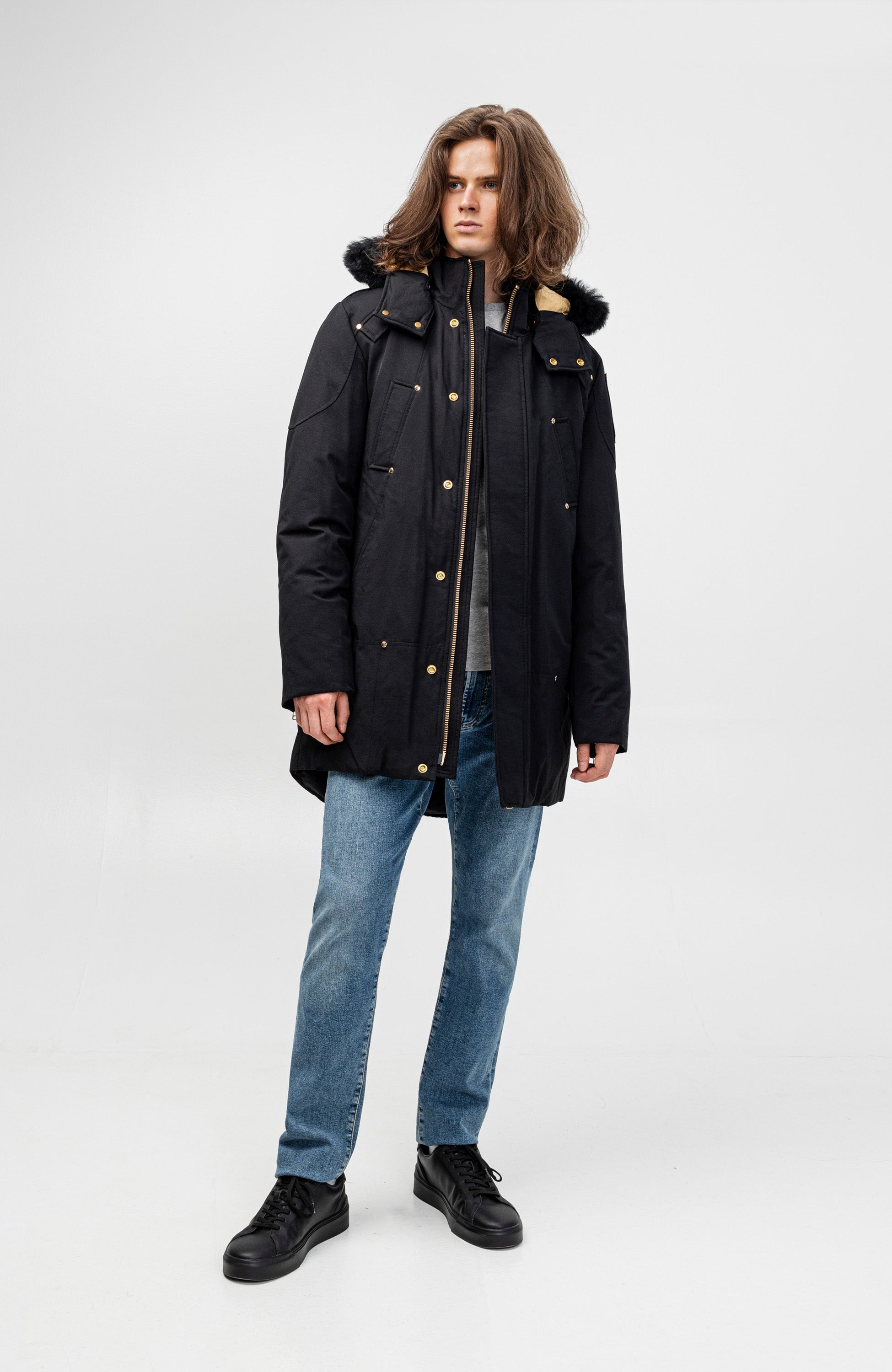 Moose knuckles Black Hooded parka coat stag lake image 7