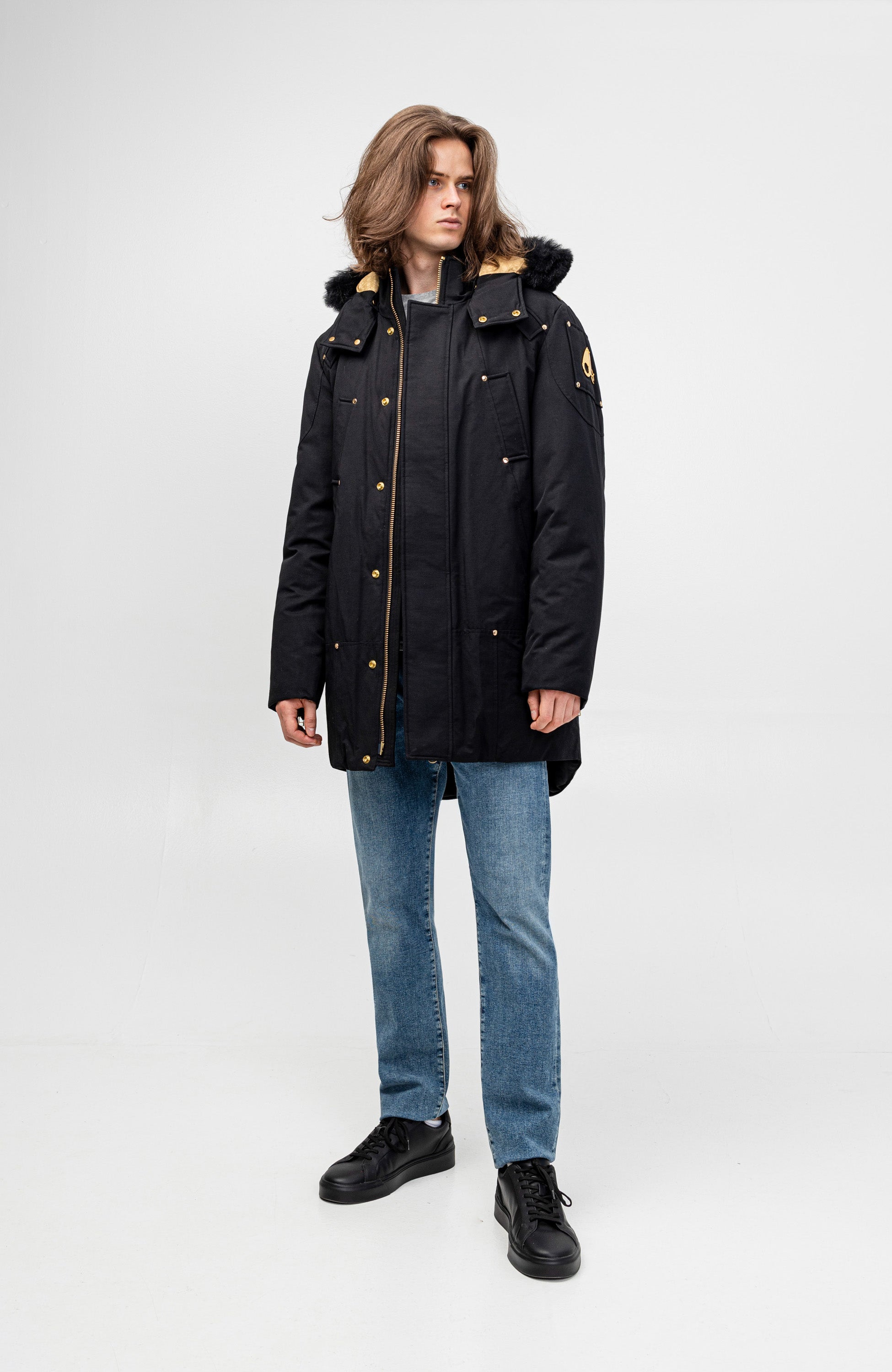 Moose knuckles Black Hooded parka coat stag lake image 2