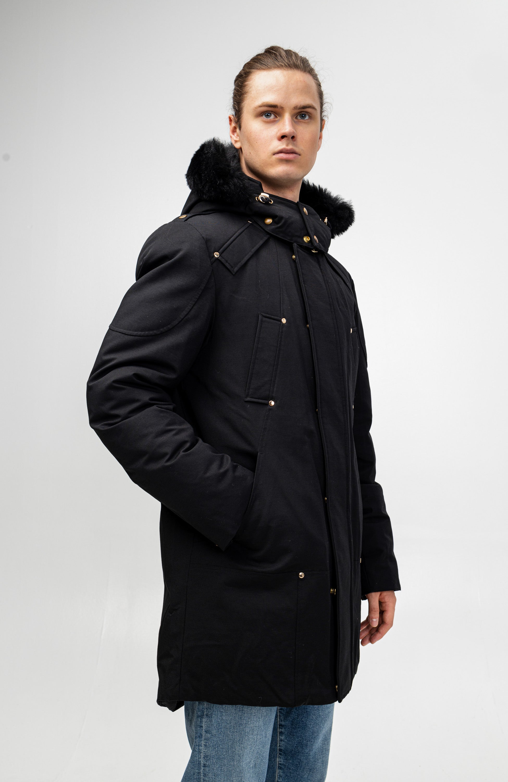 Moose knuckles Black Hooded parka coat stag lake image 4