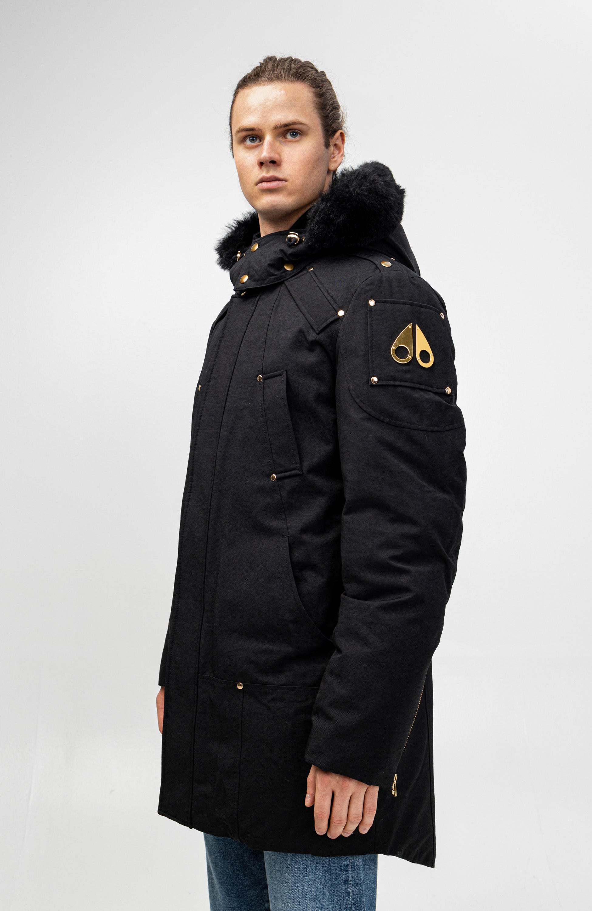 Moose knuckles Black Hooded parka coat stag lake image 5