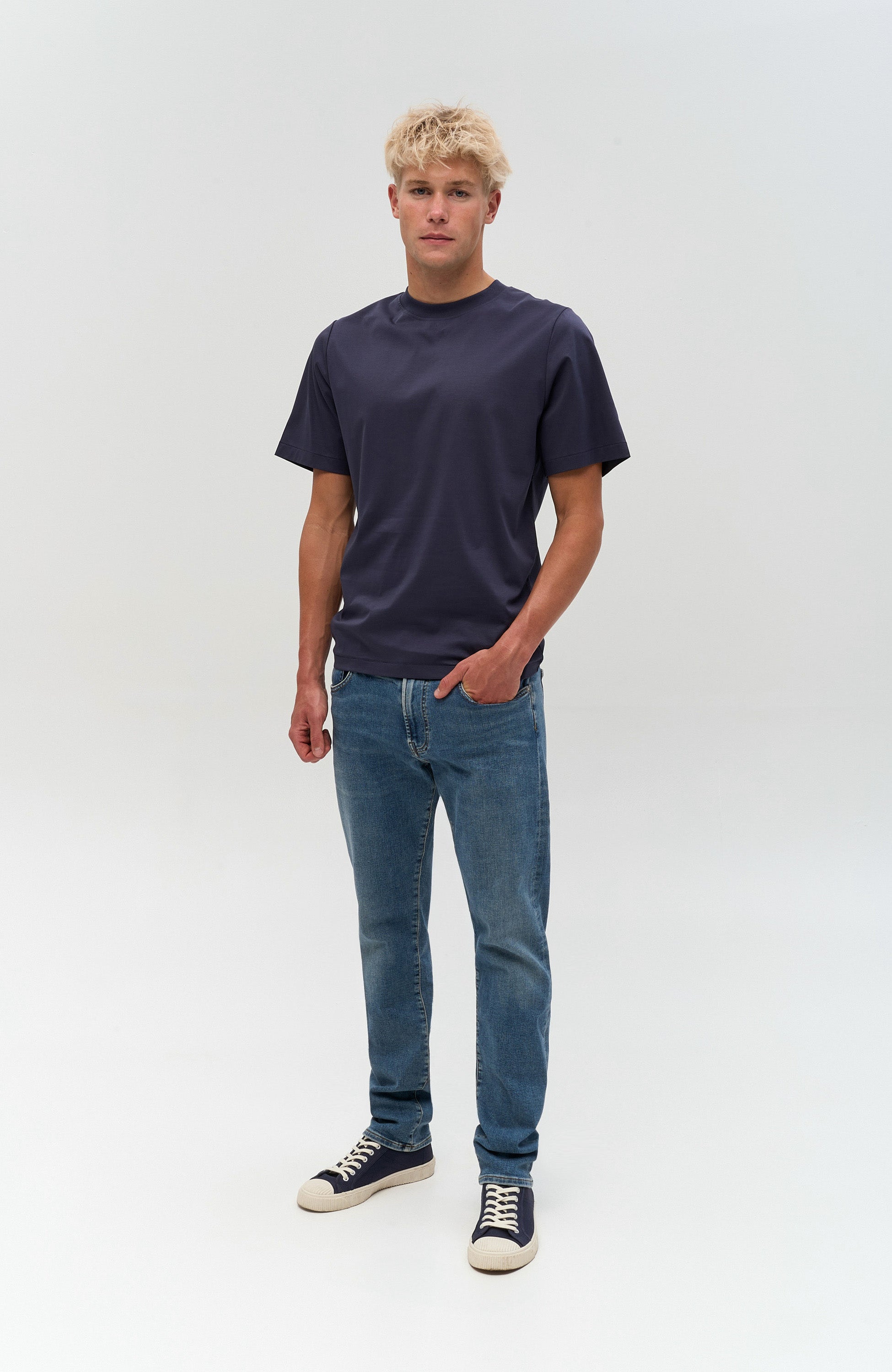 Tiger of sweden Navy Mercerized relaxed-fit t-shirt logra image 5