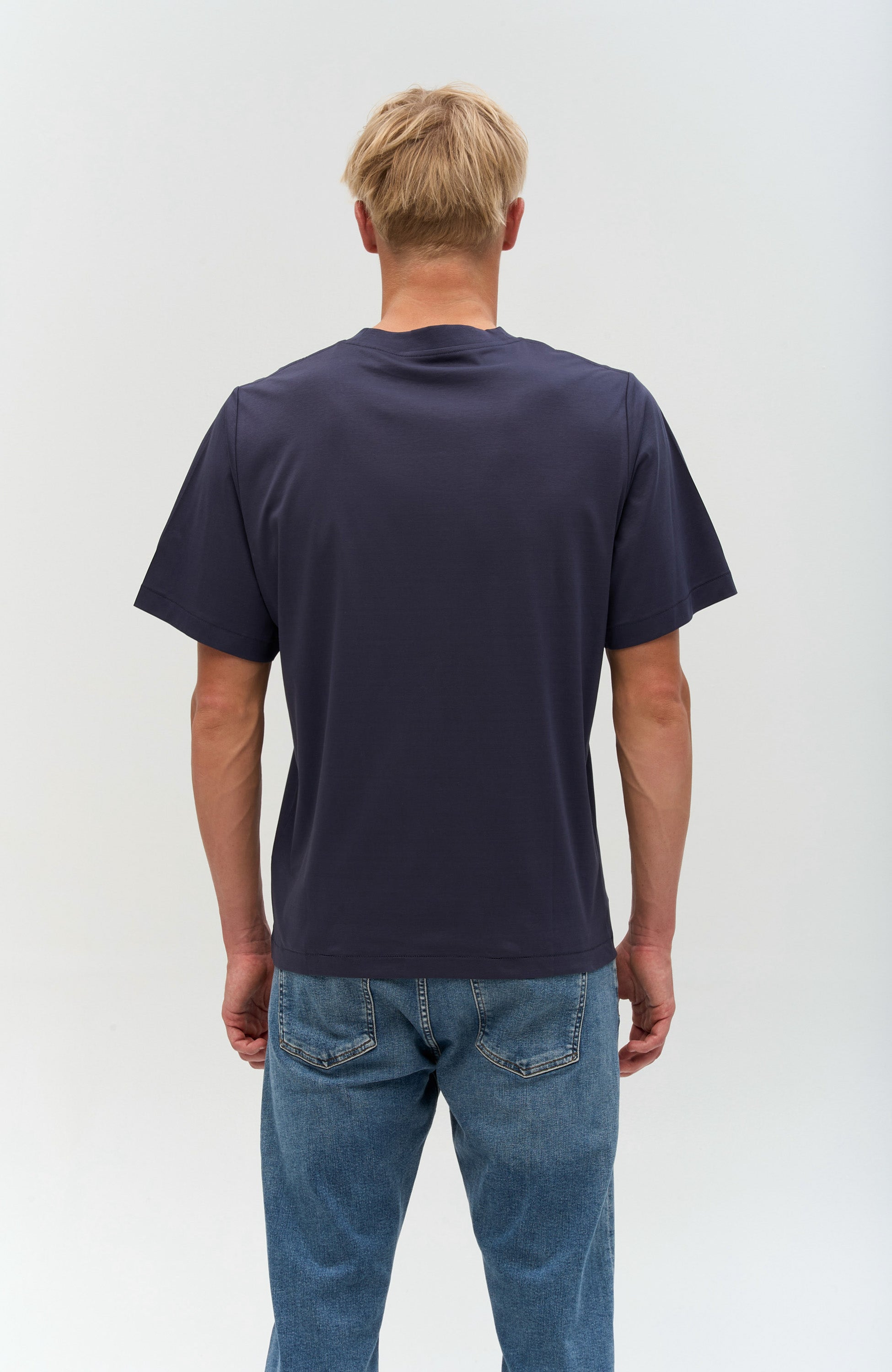 Tiger of sweden Navy Mercerized relaxed-fit t-shirt logra image 3