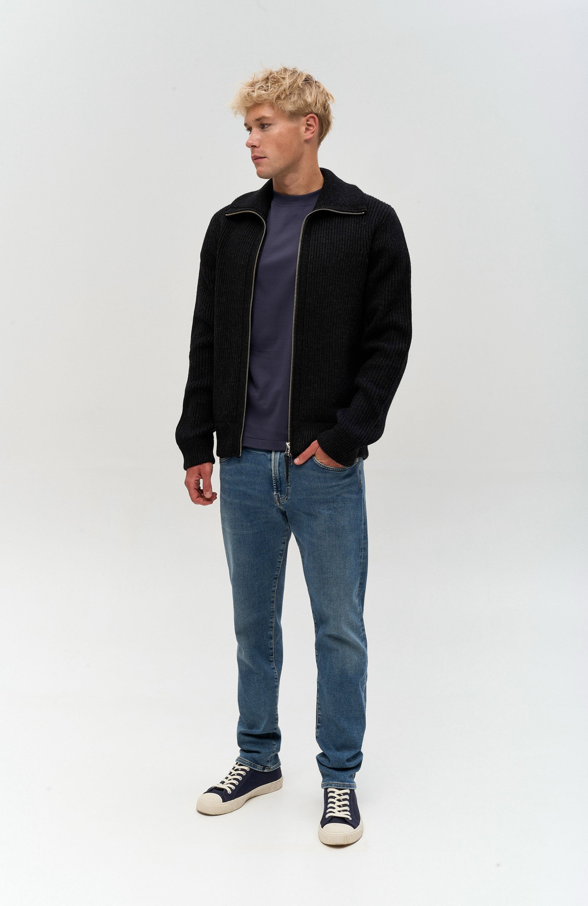 Tiger of sweden Grey Chunky knit cardigan niall image 8