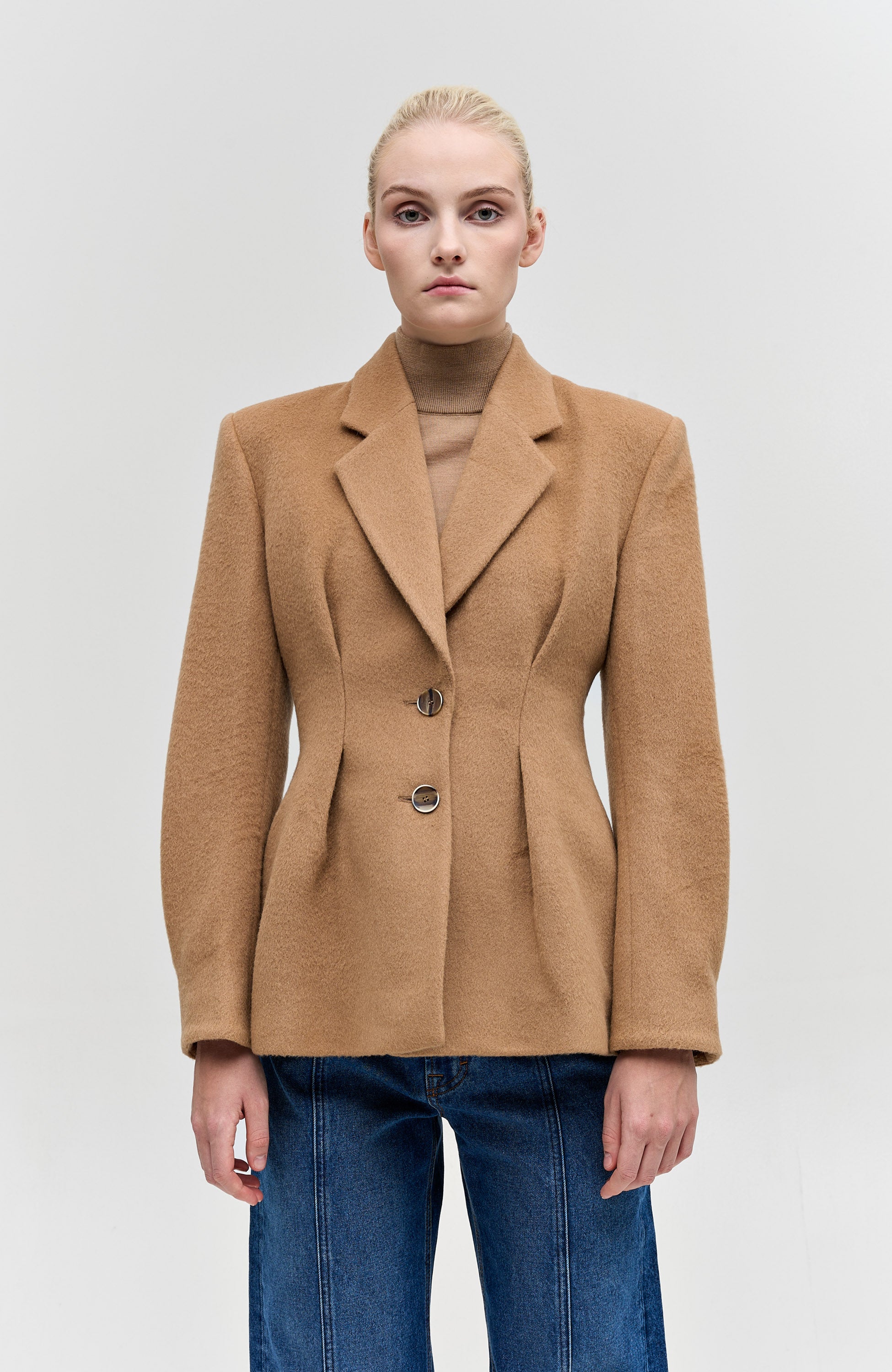 House of dagmar Brown Cinched wool jacket image 3