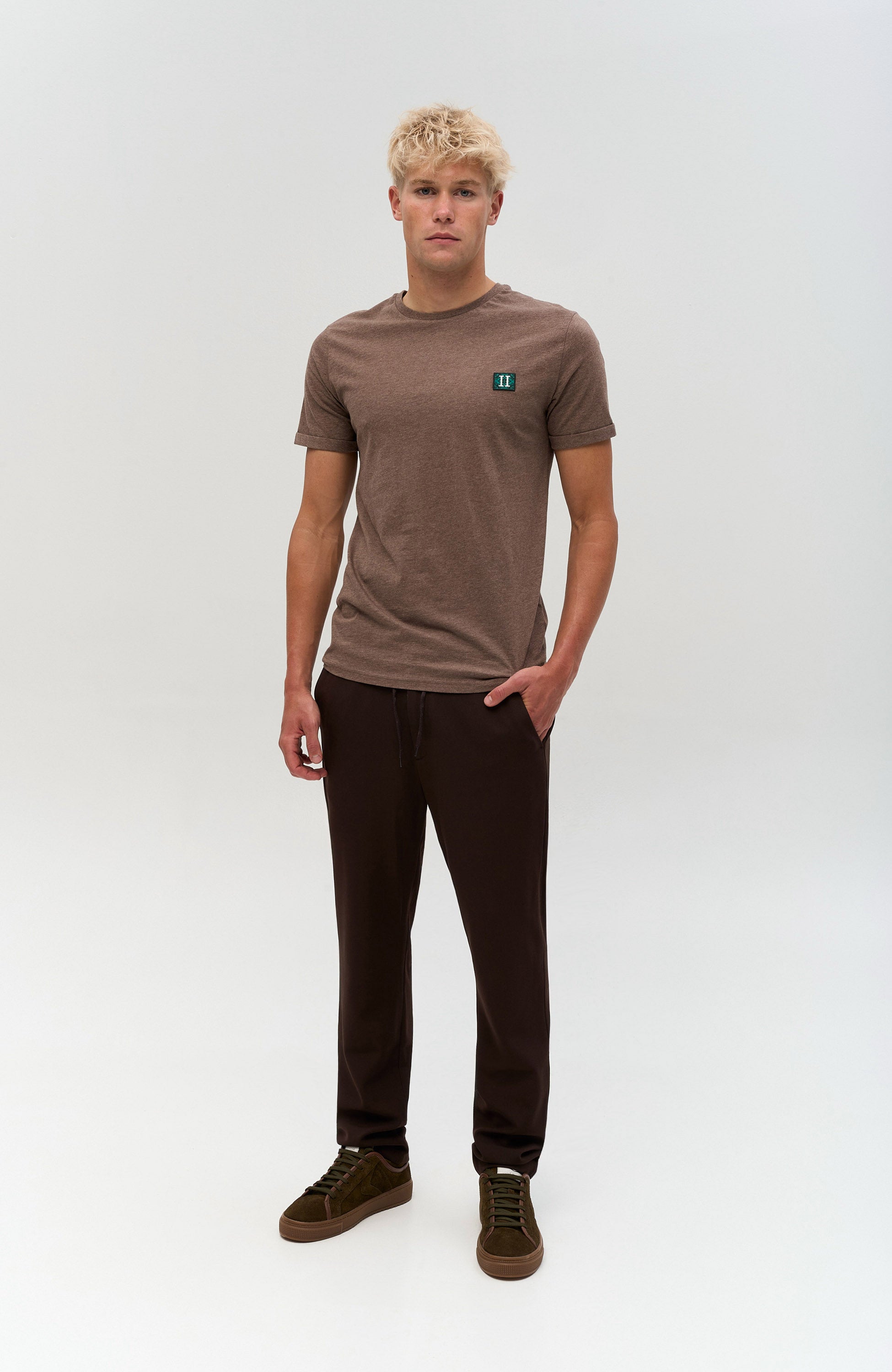 Les deux Brown Tapered drawstring trousers como image 1
