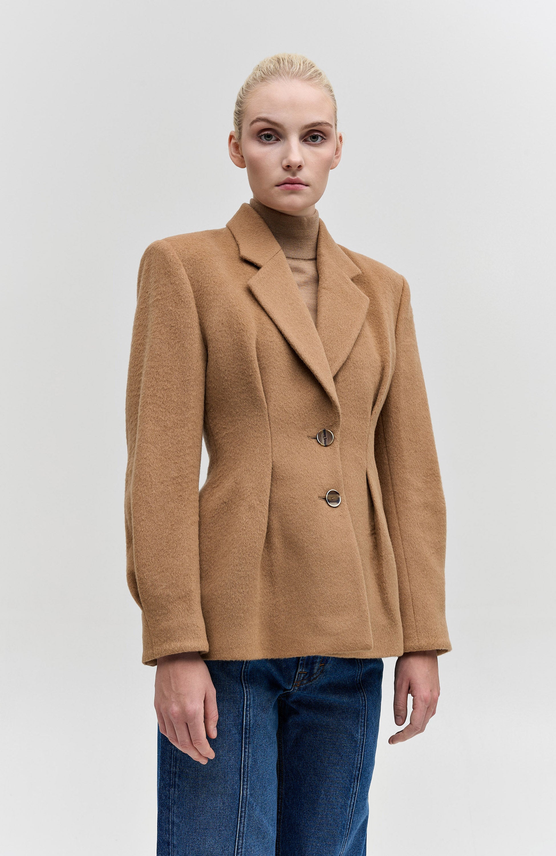 House of dagmar Brown Cinched wool jacket image 4