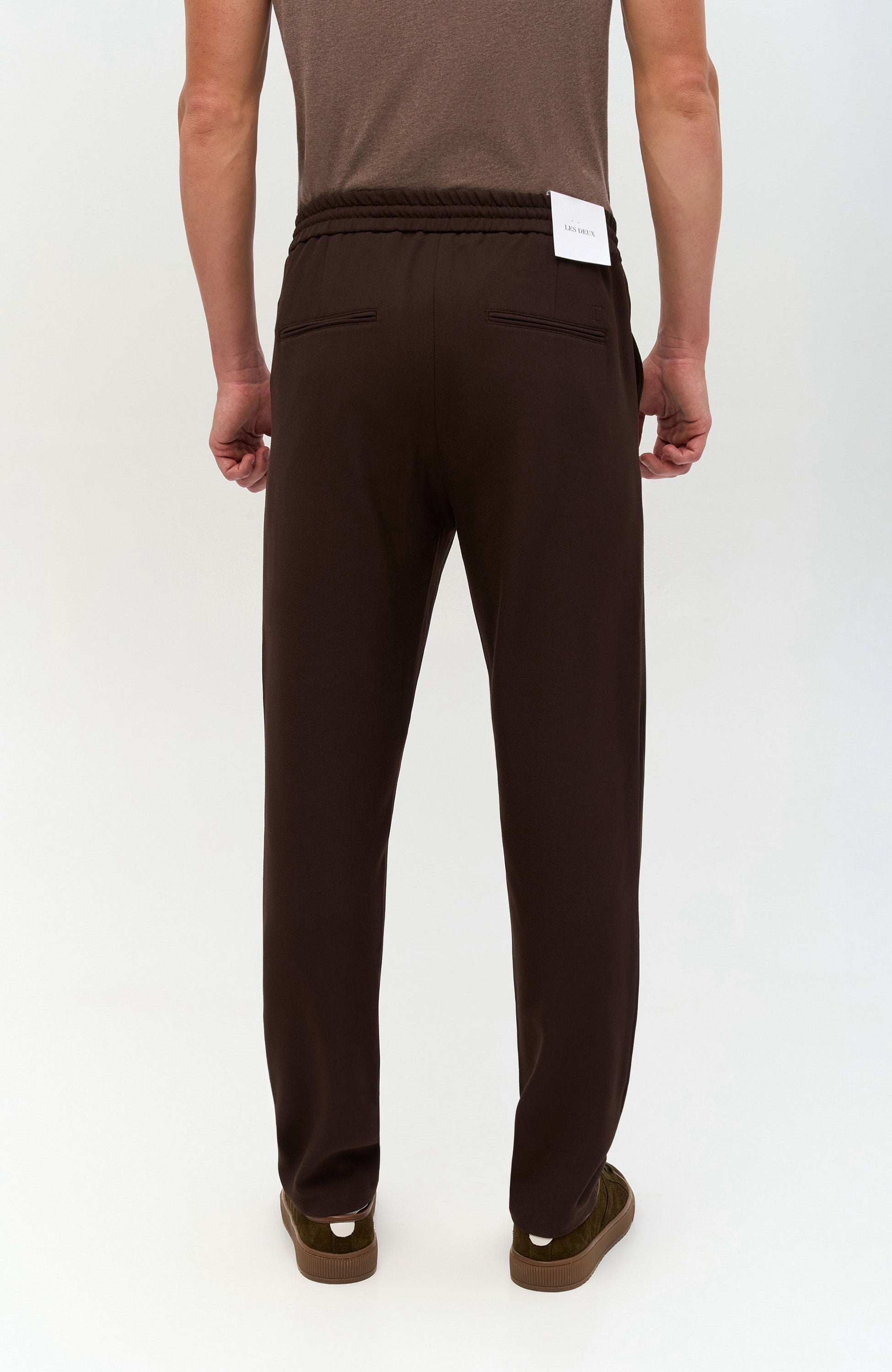 Les deux Brown Tapered drawstring trousers como image 4