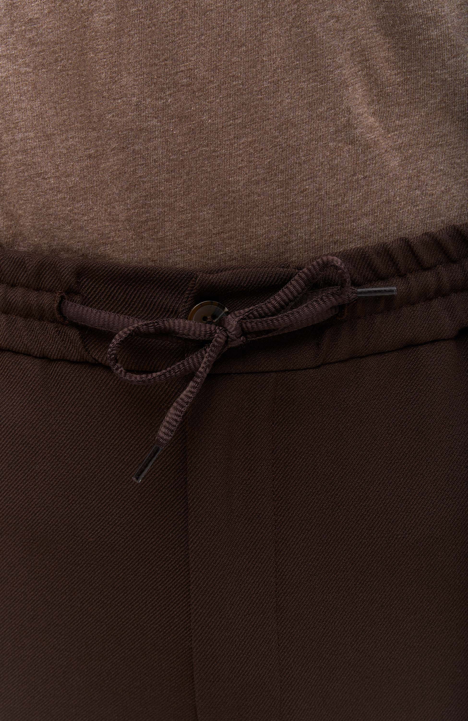 Les deux Brown Tapered drawstring trousers como image 5