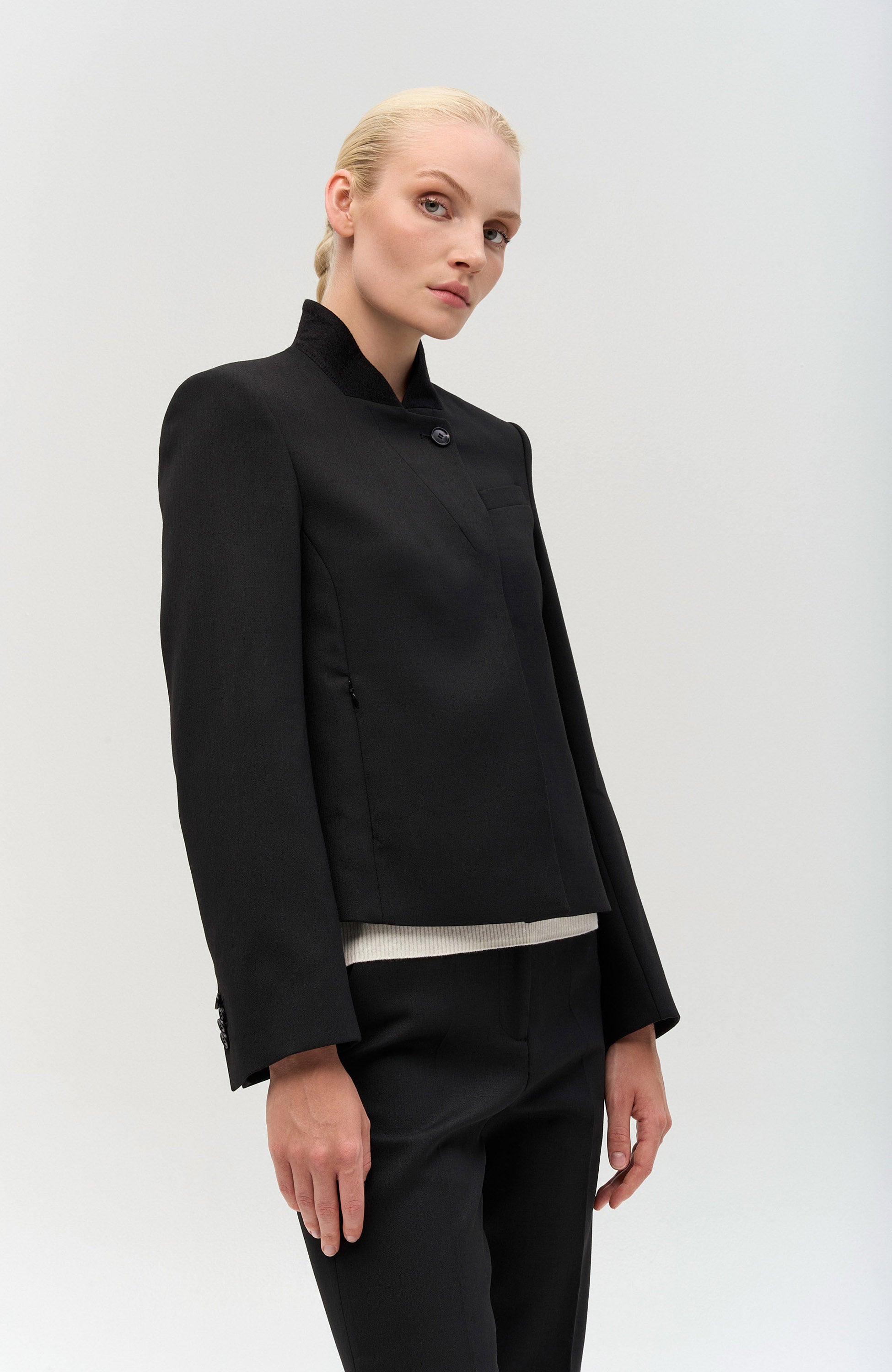 Tiger of sweden Black Cropped blazer sine image 3