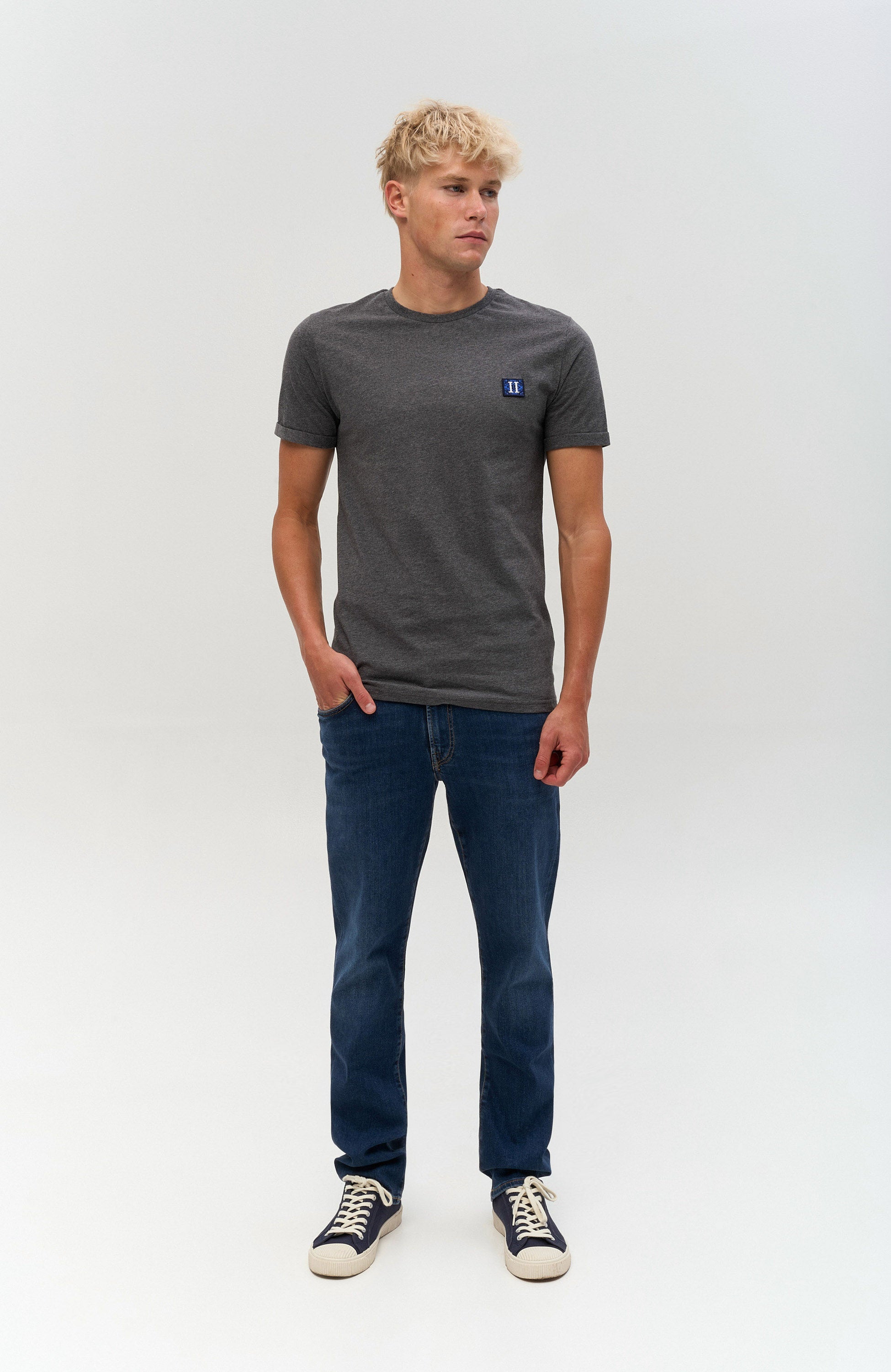 Les deux Grey Crewneck cotton t-shirt piece image 4
