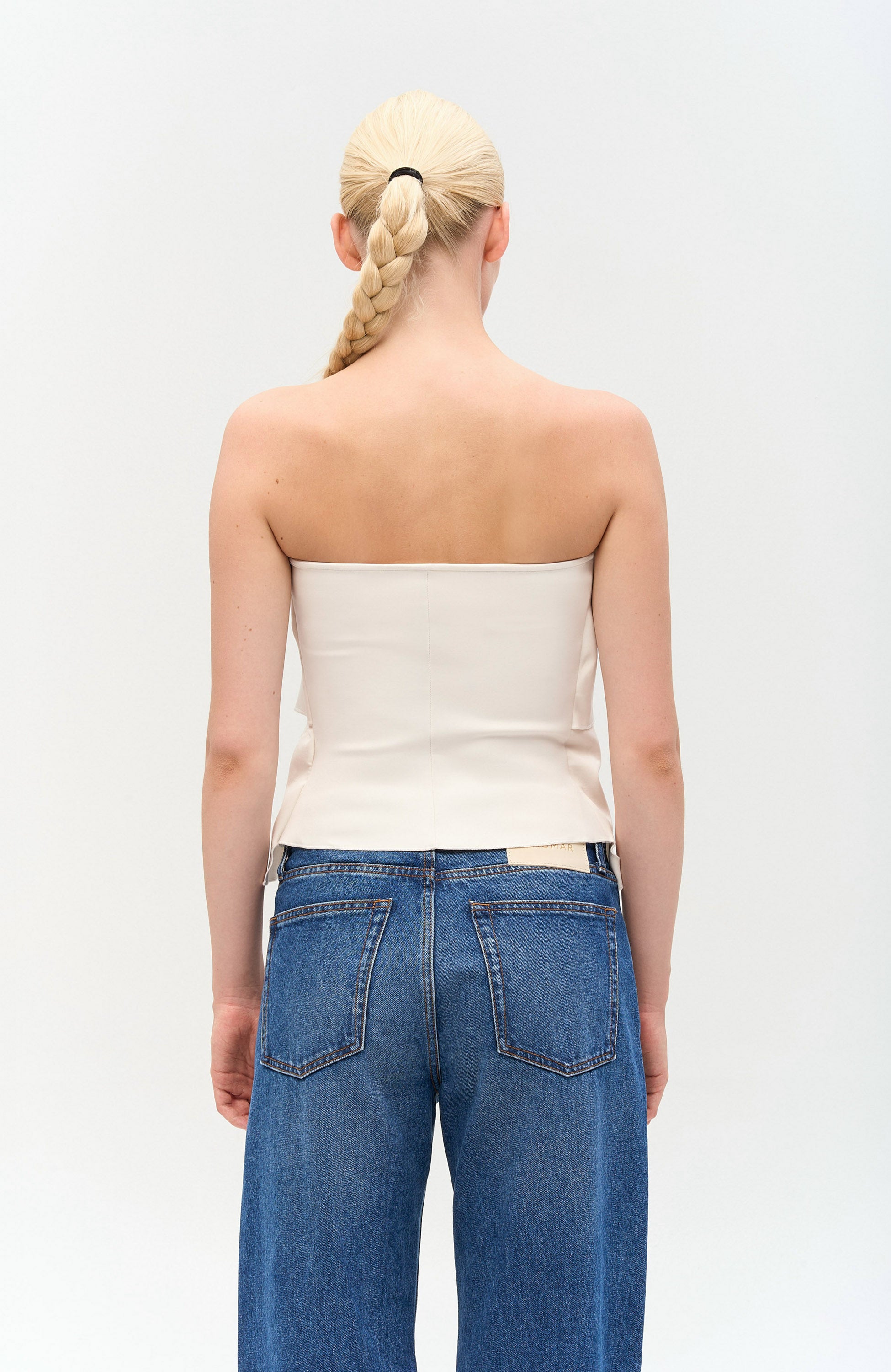 House of dagmar White Sculpted tube top image 4