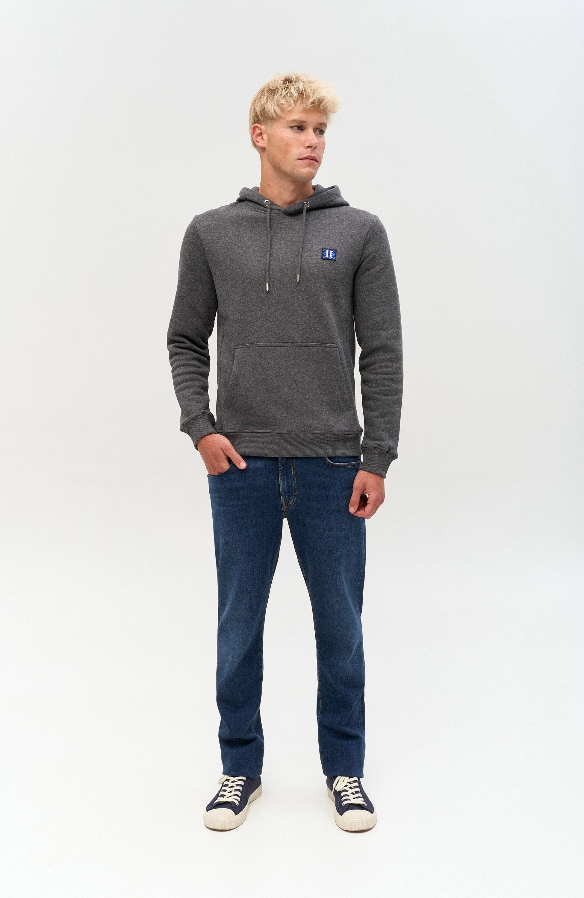 Les deux Grey Fleece cotton hoodie piece image 4