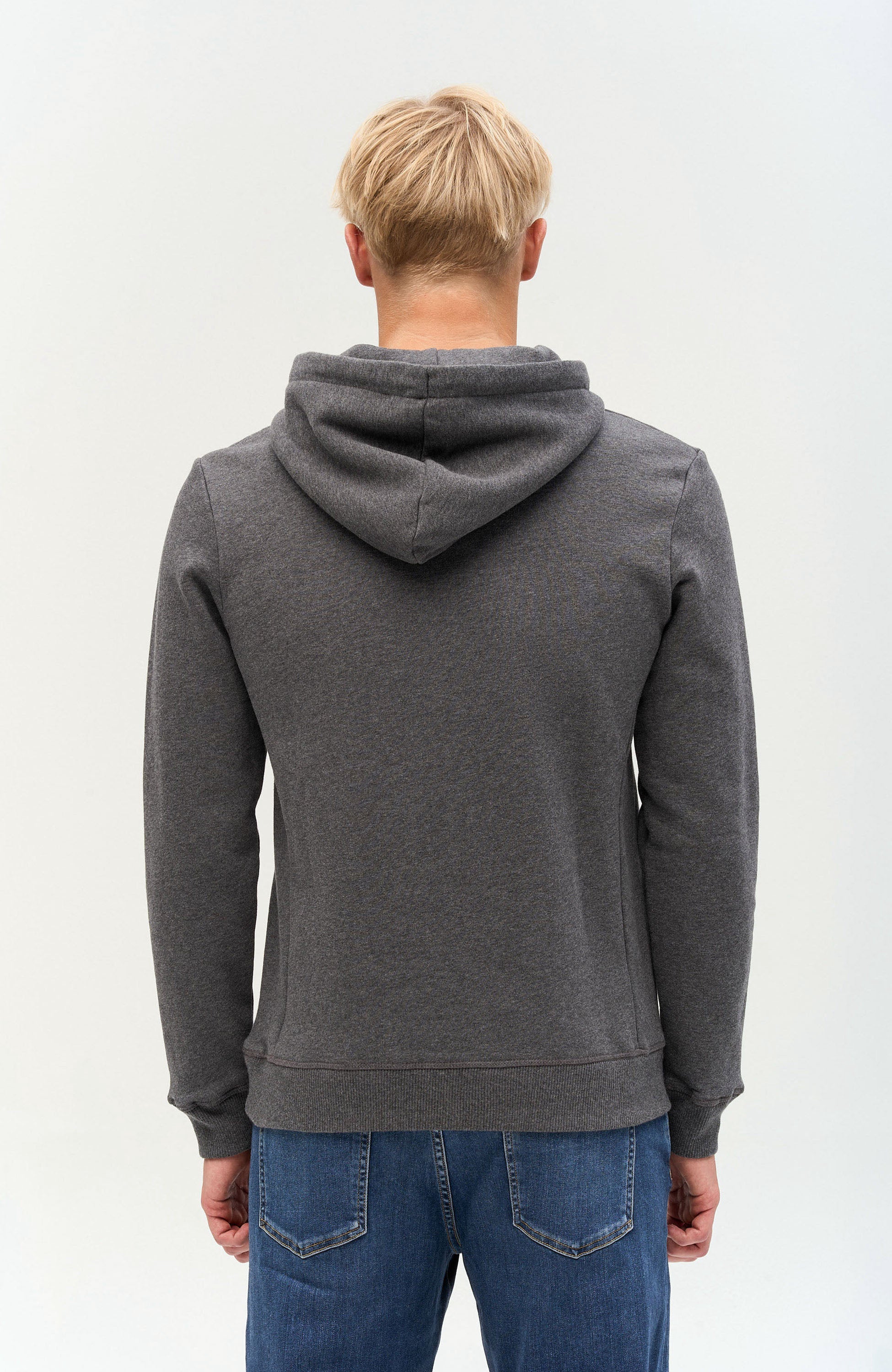 Les deux Grey Fleece cotton hoodie piece image 3